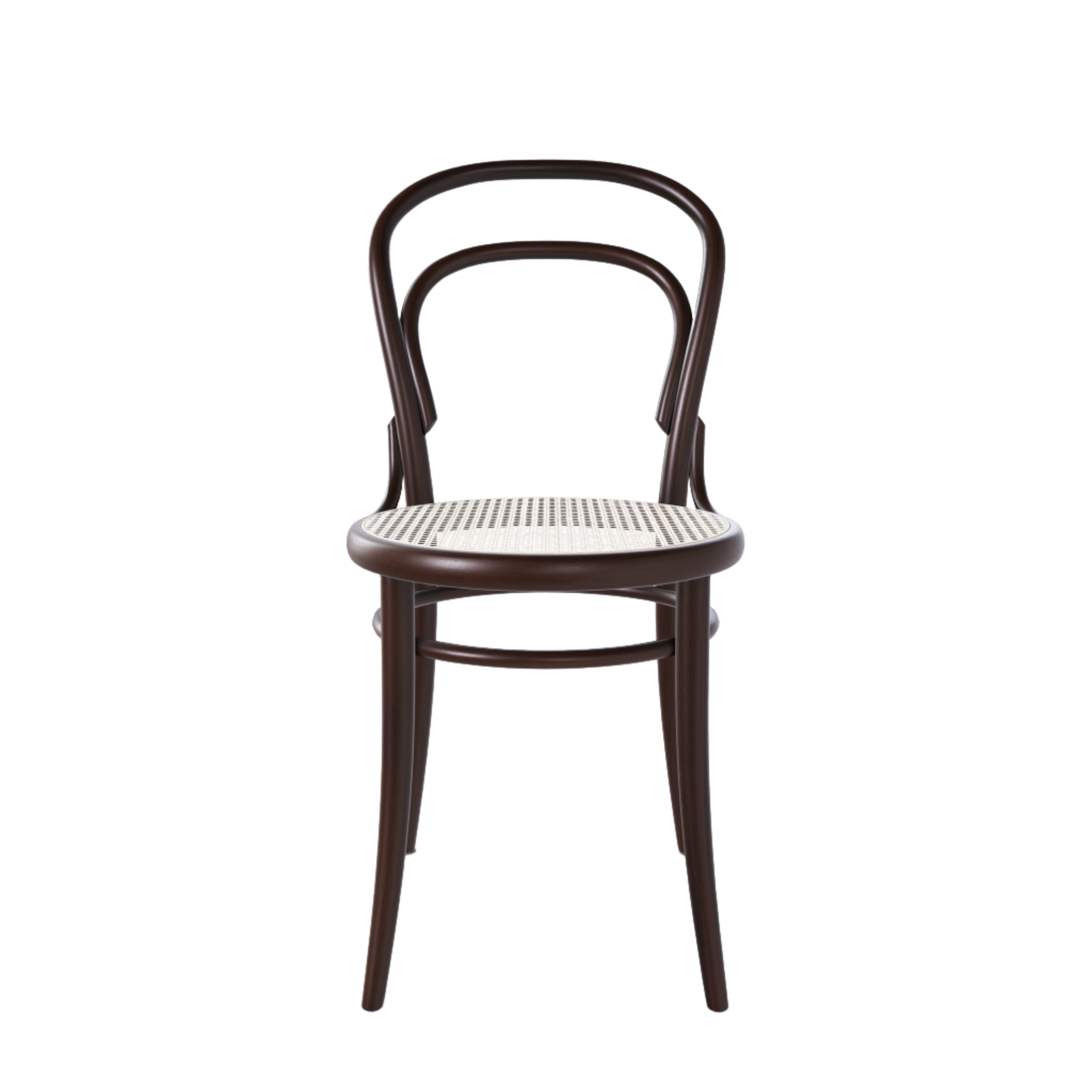 Ton 14 Dining Chair with cane seat in dark chocolate