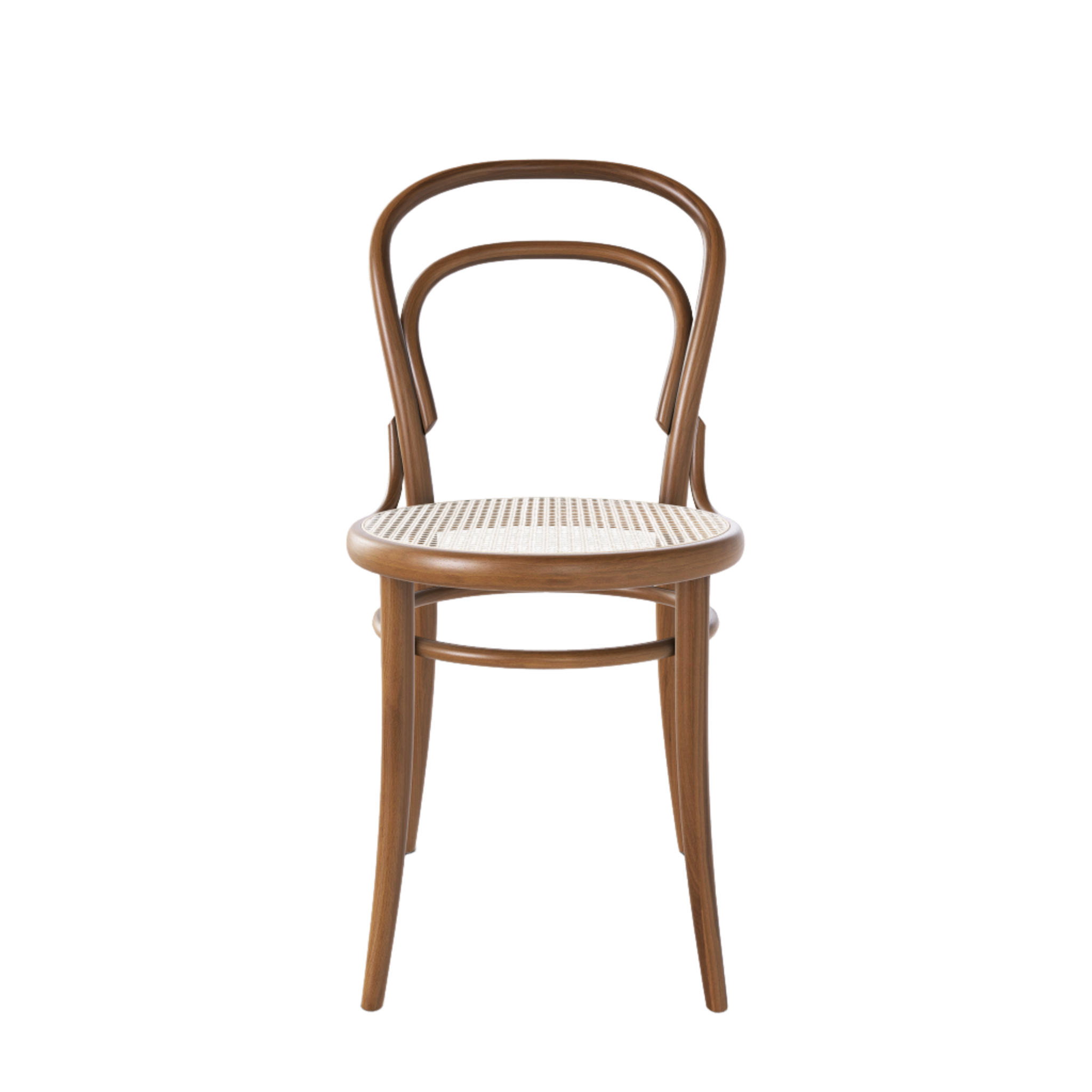 Ton 14 Dining Chair with cane seat in nougat