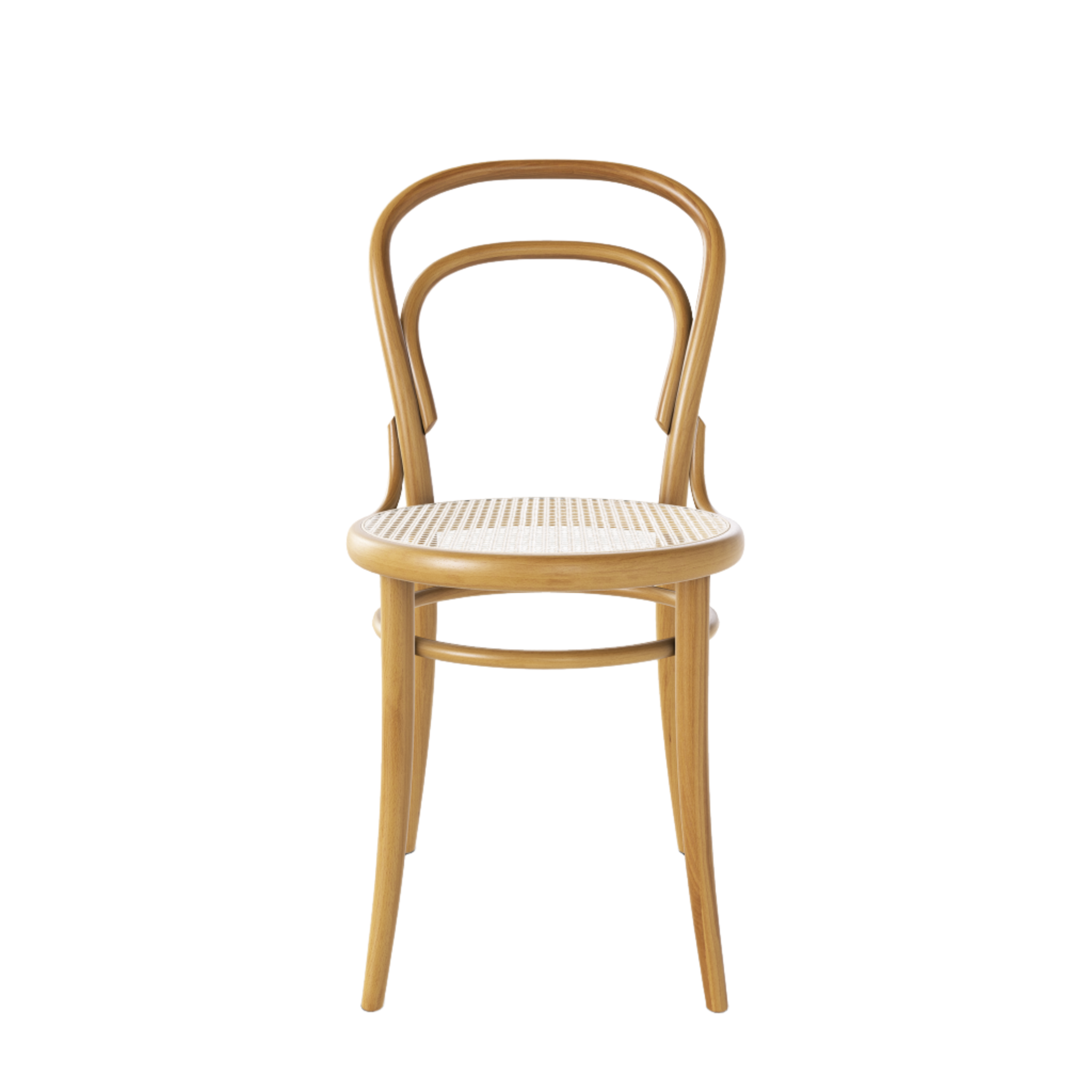 Ton 14 Dining Chair with cane seat in honey