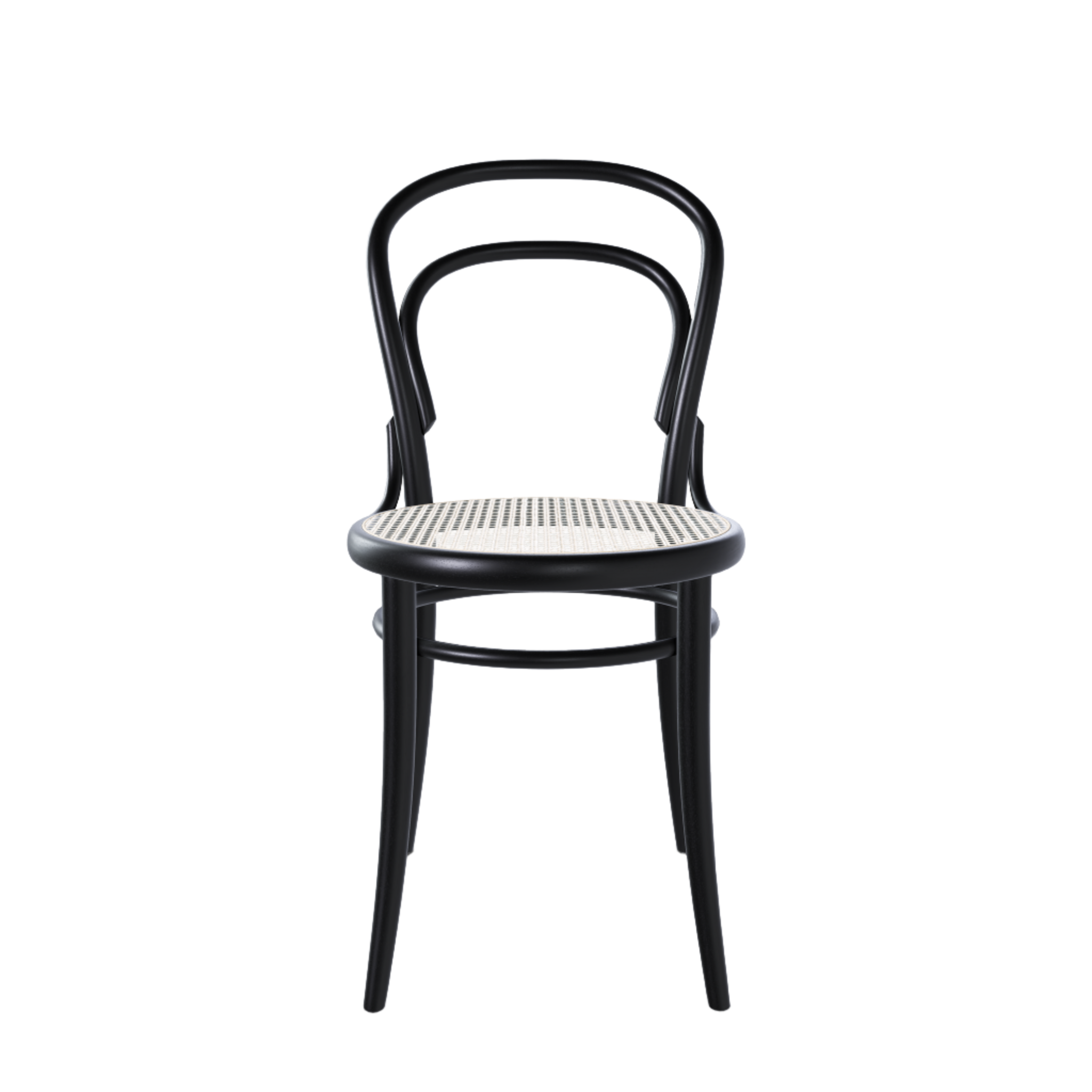 Ton 14 Dining Chair with cane seat in black grain