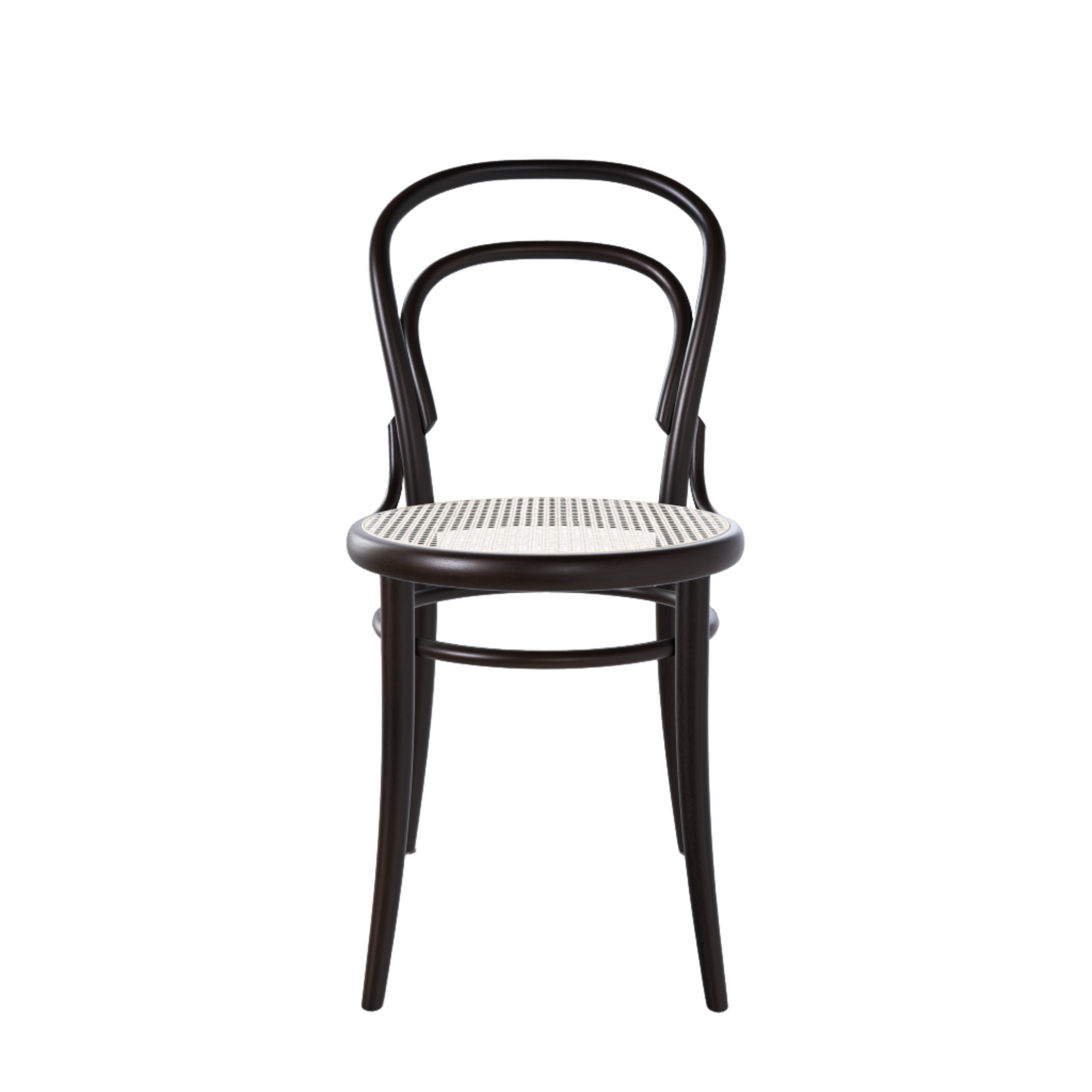 Ton 14 Dining Chair with cane seat in coffee