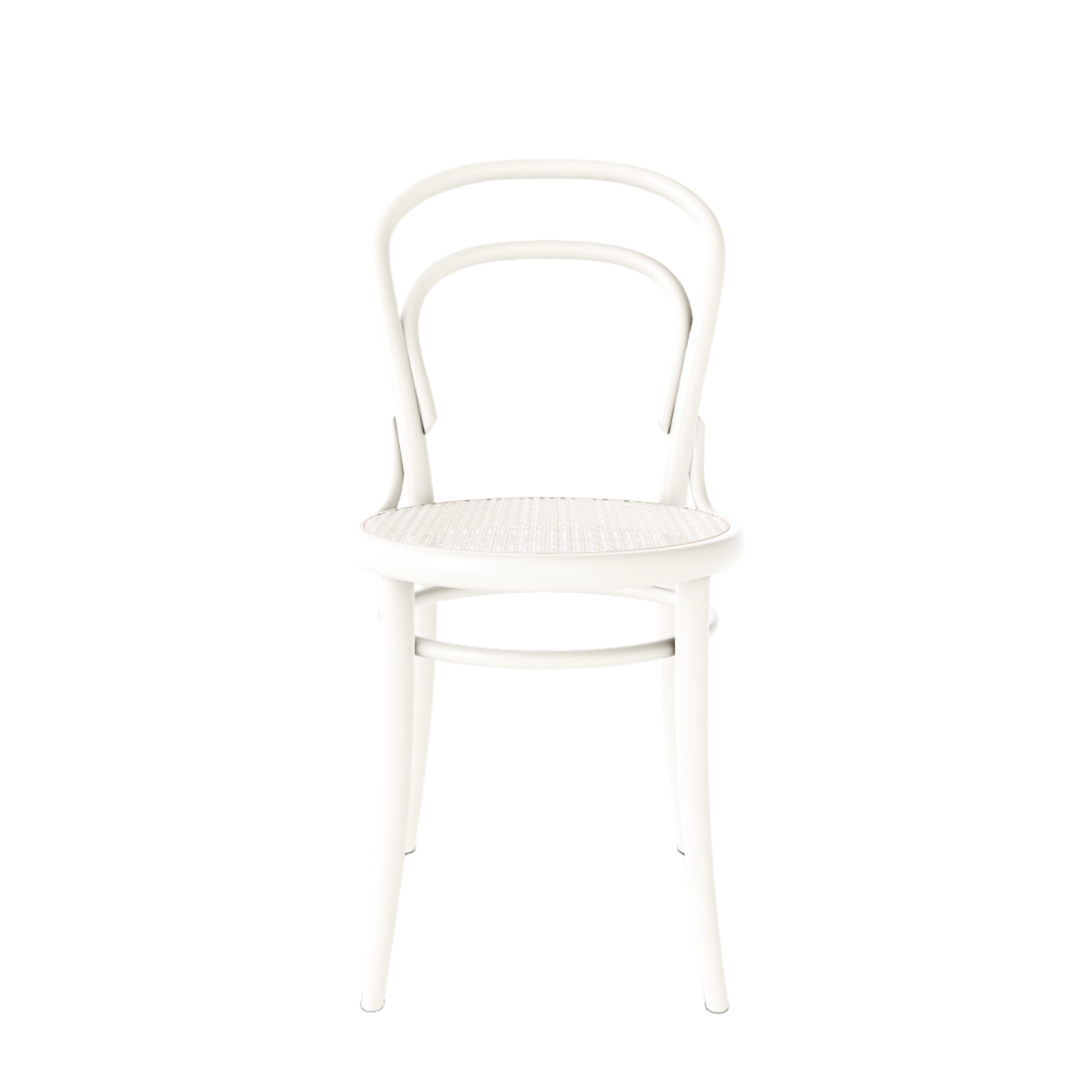 Ton 14 Dining Chair with cane seat in white