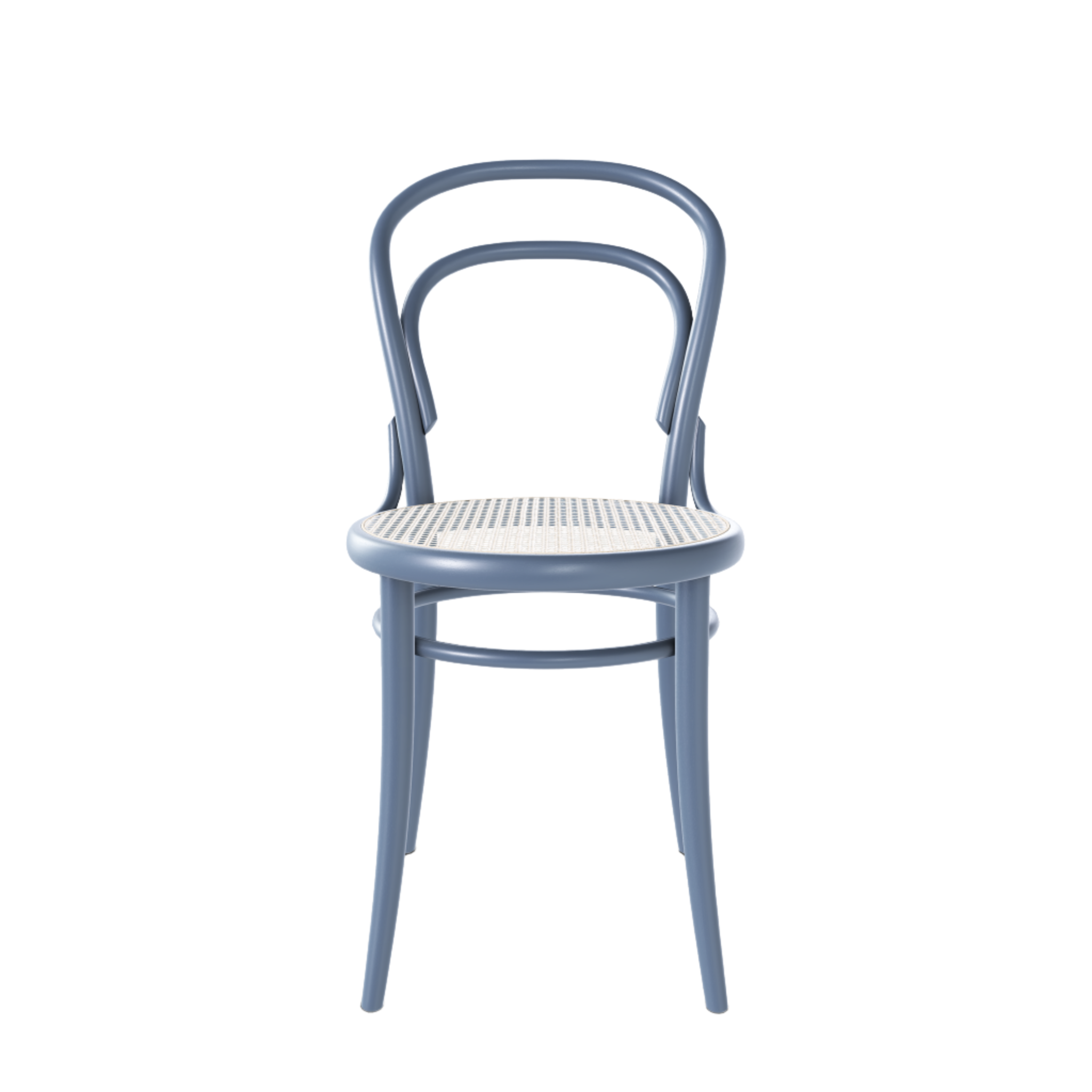Ton 14 Dining Chair with cane seat in steam blue
