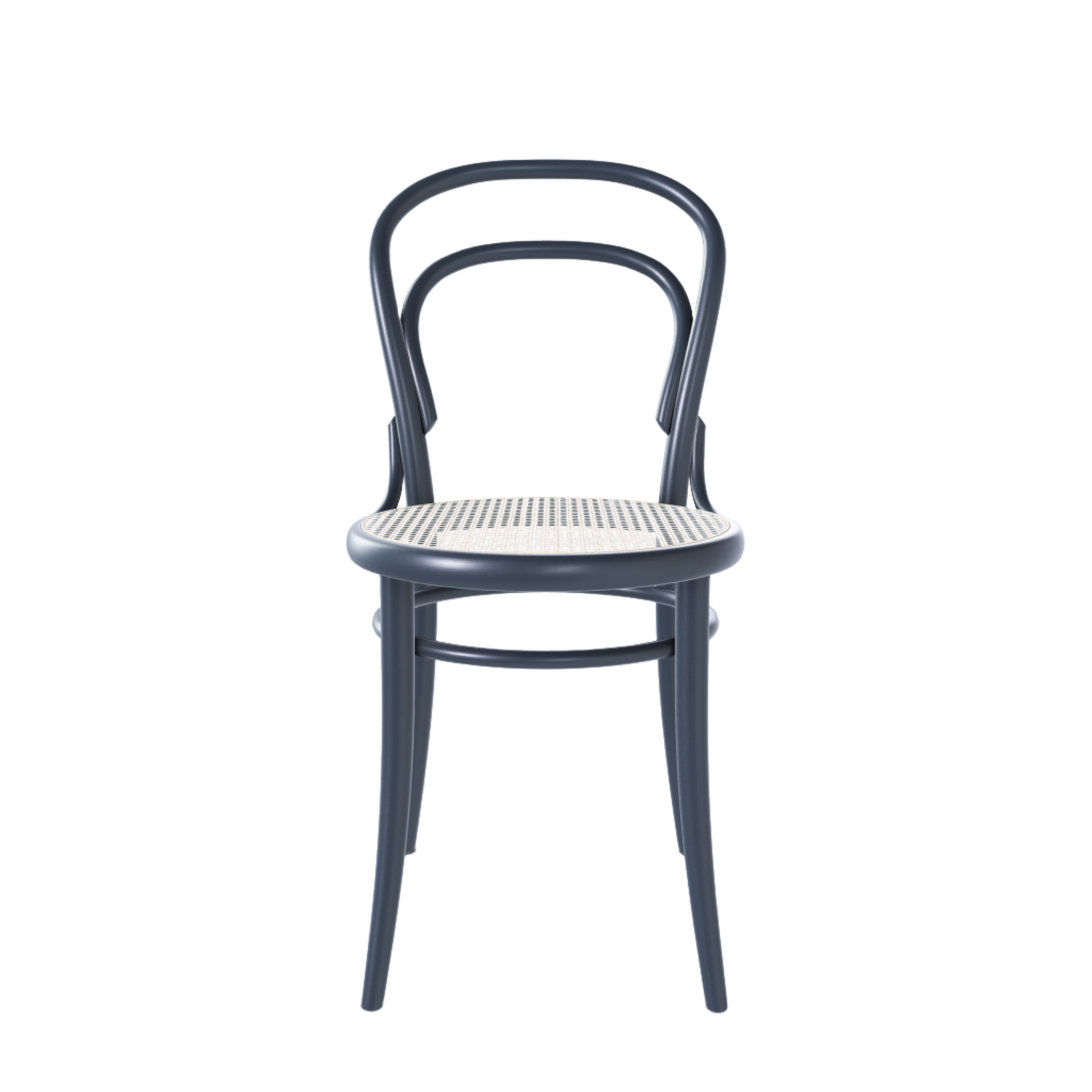 Ton 14 Dining Chair with cane seat in graphite blue