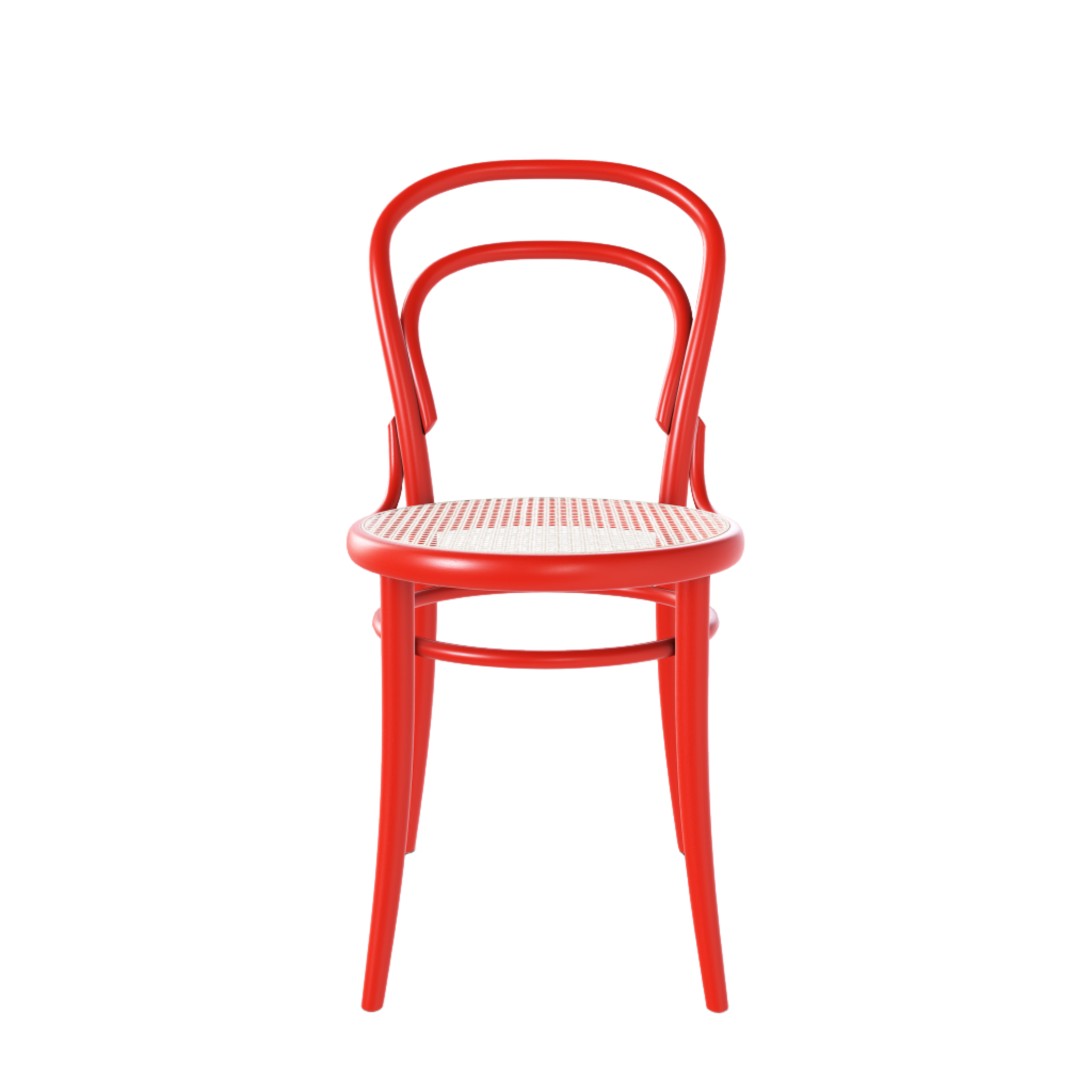Ton 14 Dining Chair with cane seat in  factory red