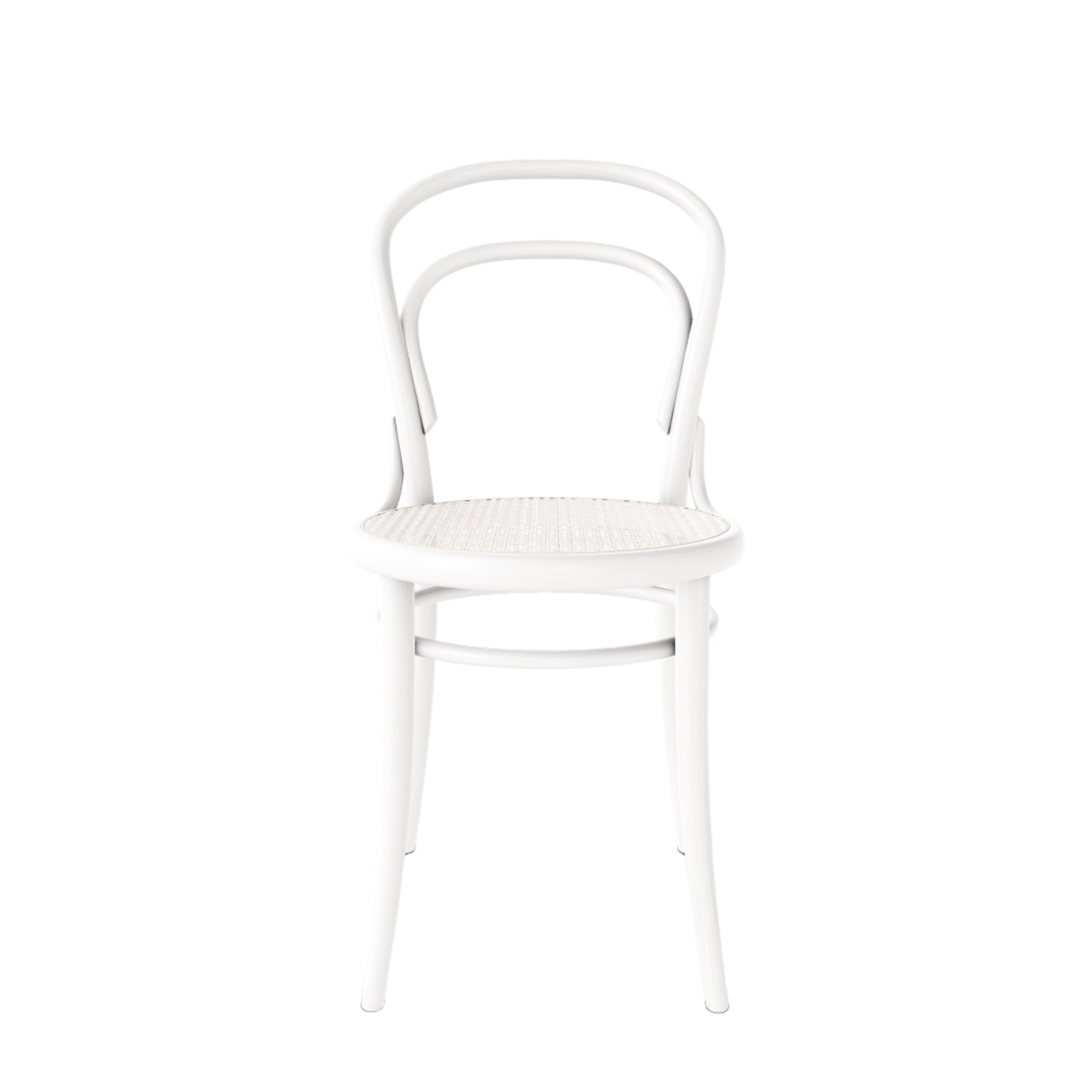 Ton 14 Dining Chair with cane seat in light white