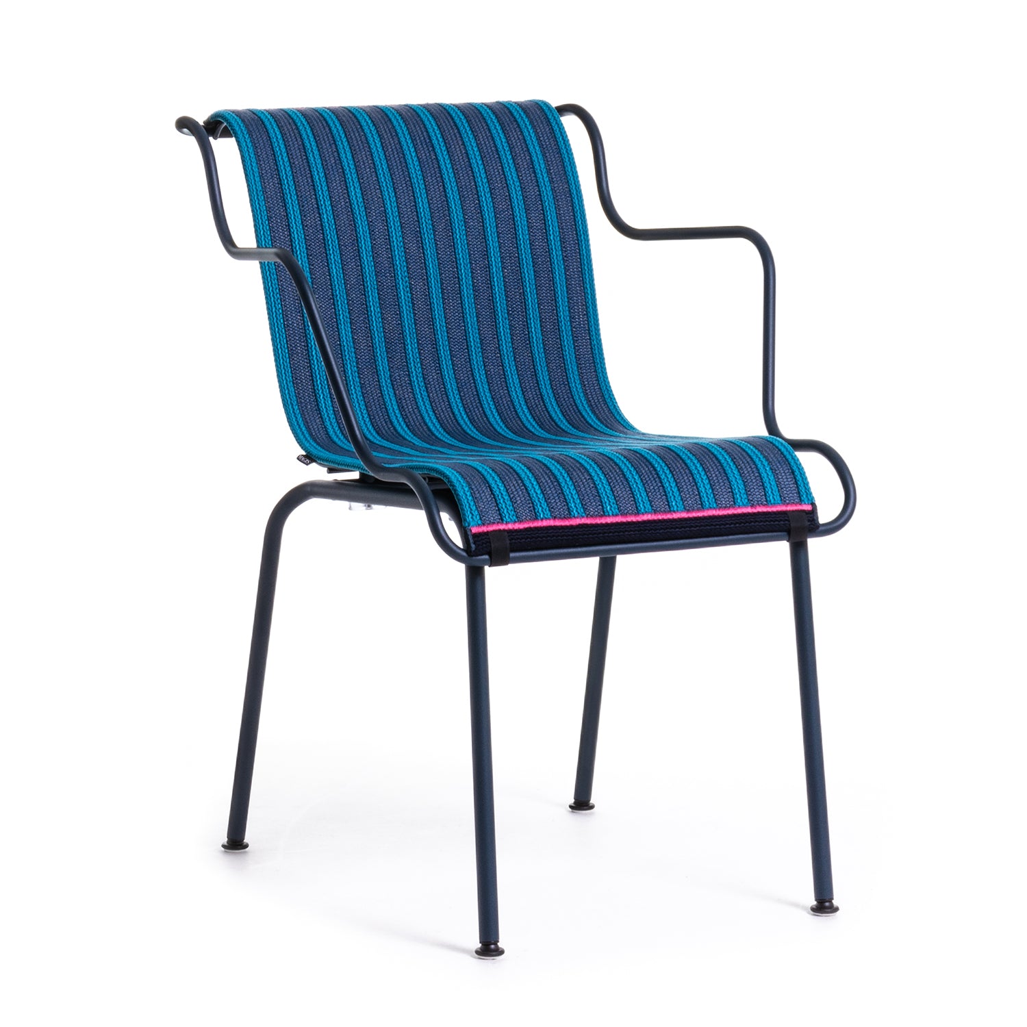 Magis South Dining Armchair in dark blue with seatpad