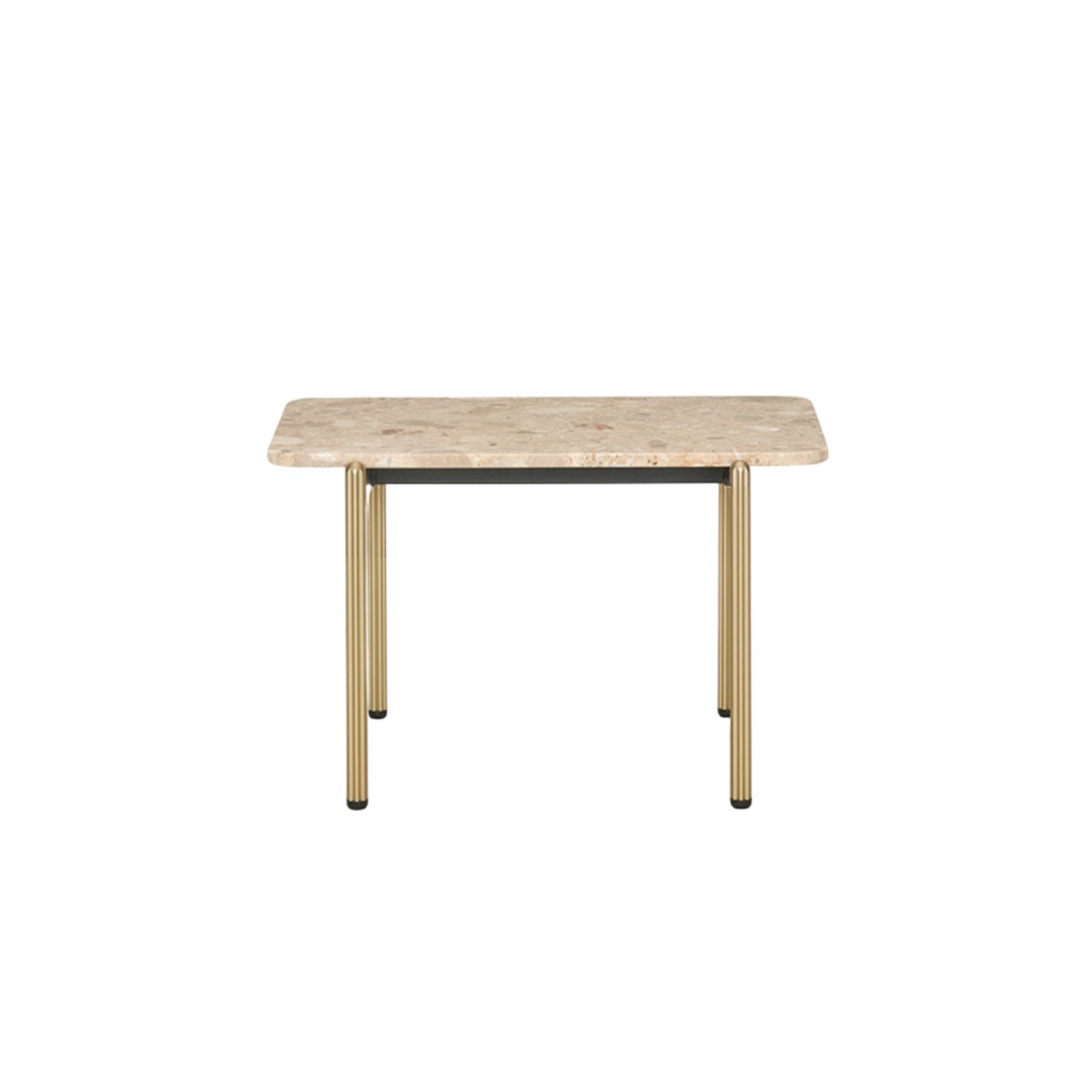 Pedrali Blume coffee side table in composite marble and brass legs