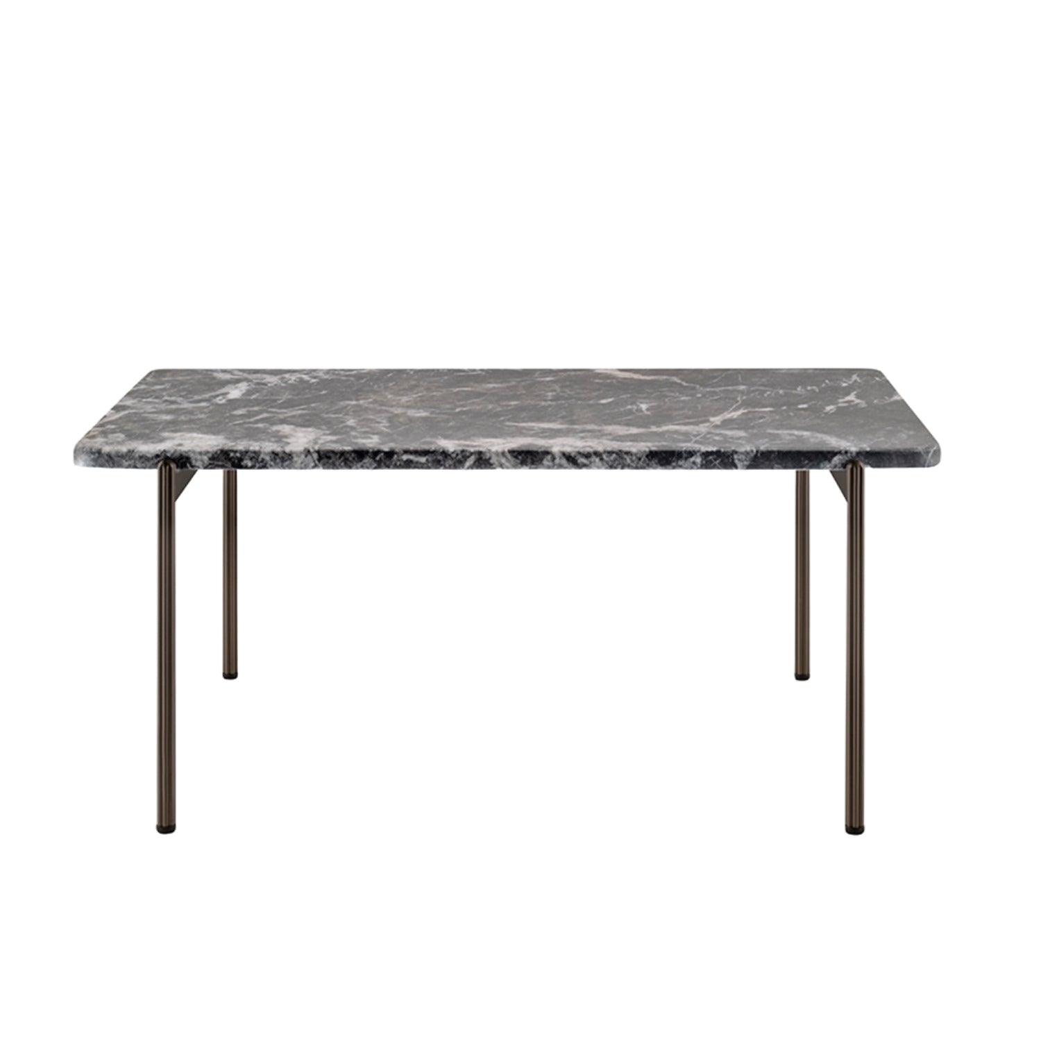 Pedrali Blume coffee side table in composite marble and black brass legs