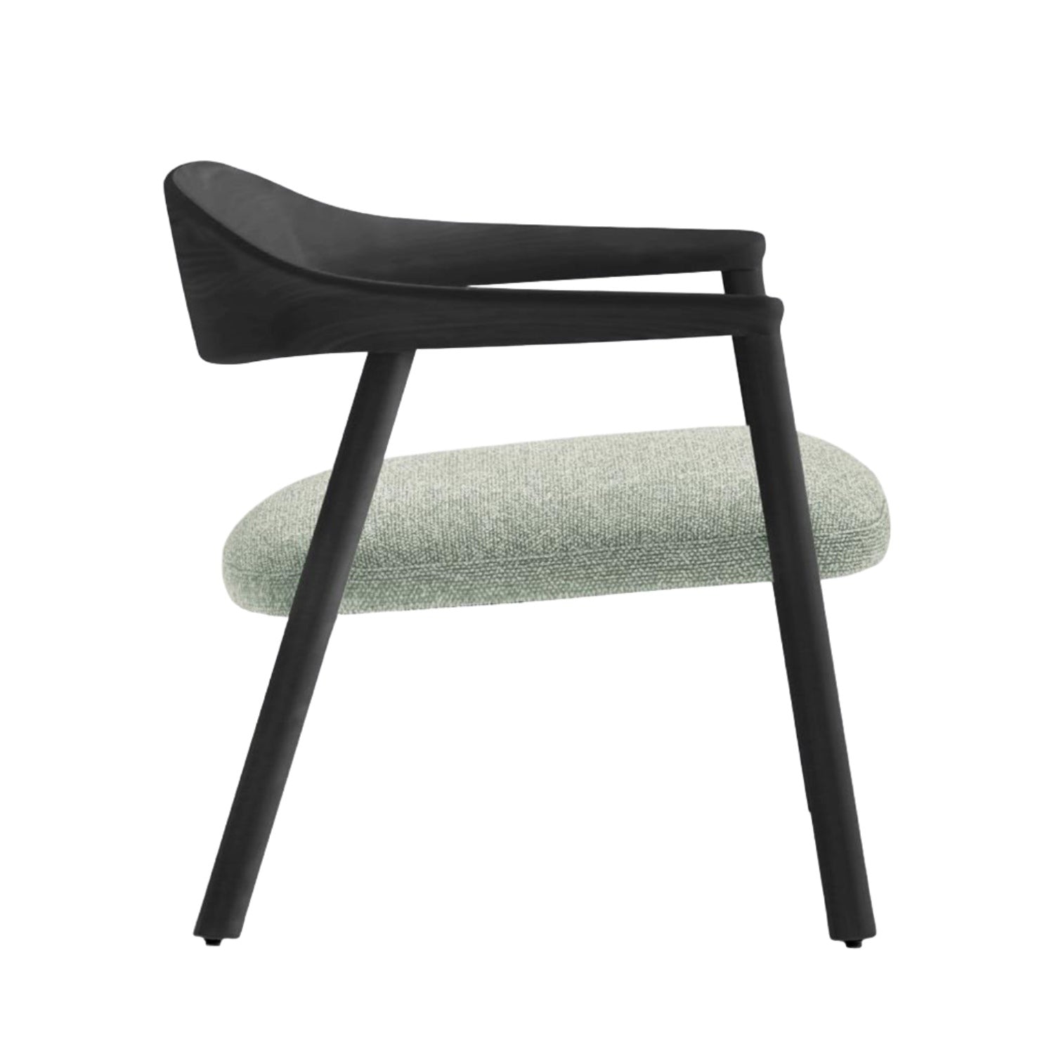 Pedrali Hera 2689 Hera Lounge Chair in Black Ash & Green upholstery
