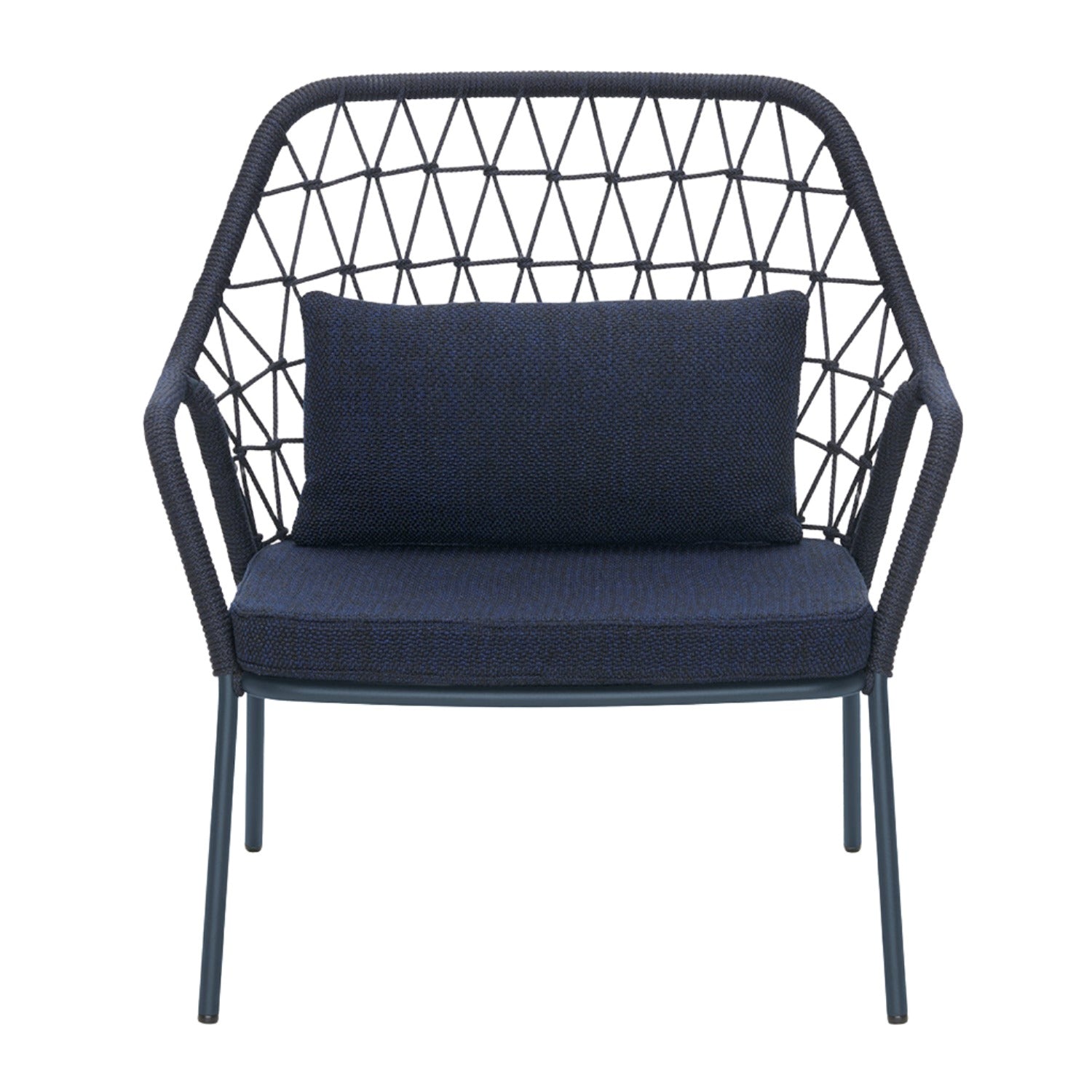Pedrali Panarea 3679 outdoor lounge chair in blue front view