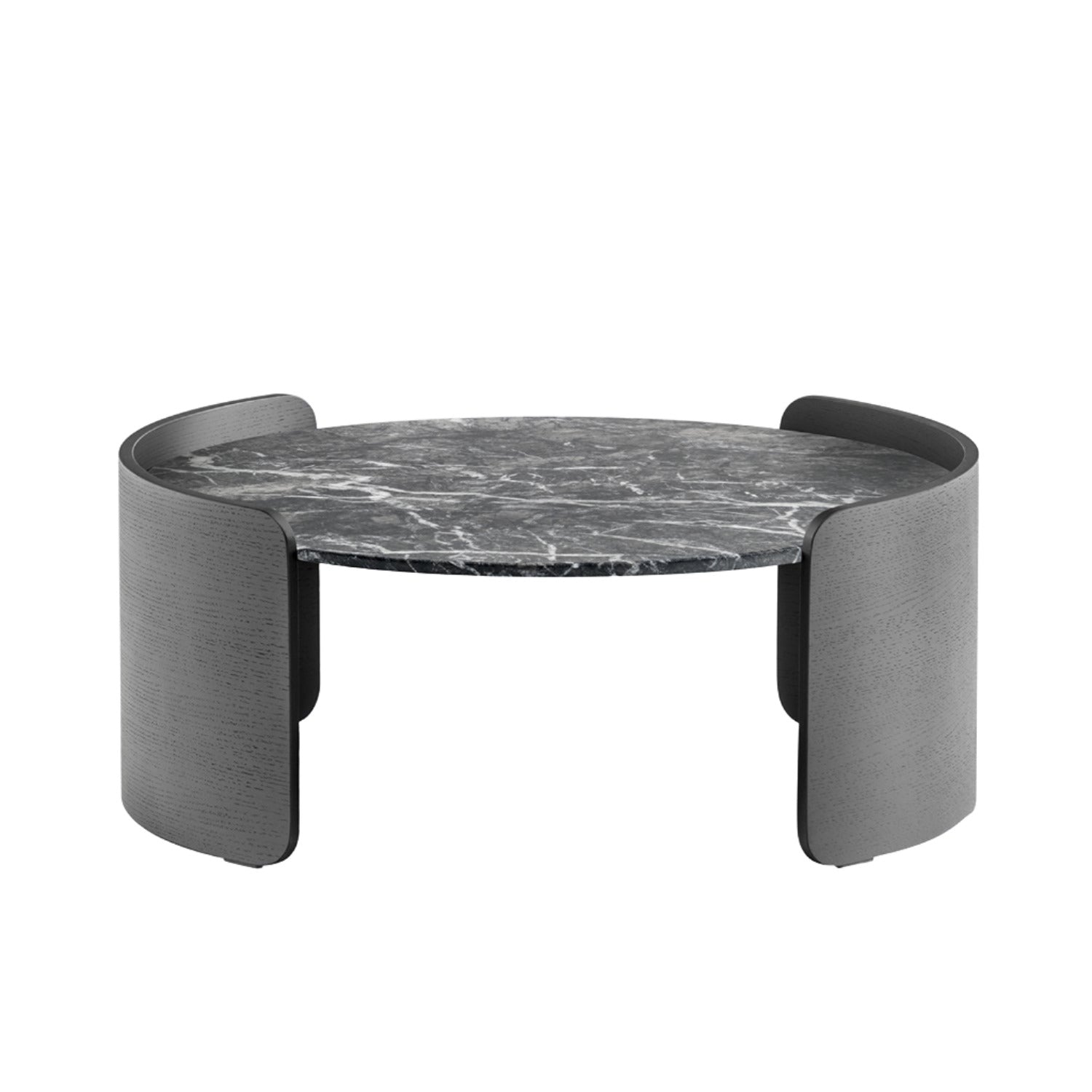 Pedrali Parenthesis coffee table in black oak frame and black marble top