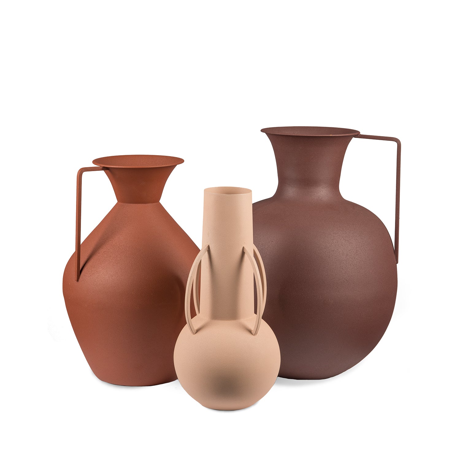 Brown Roman Vases (set of 3) - The Design Choice