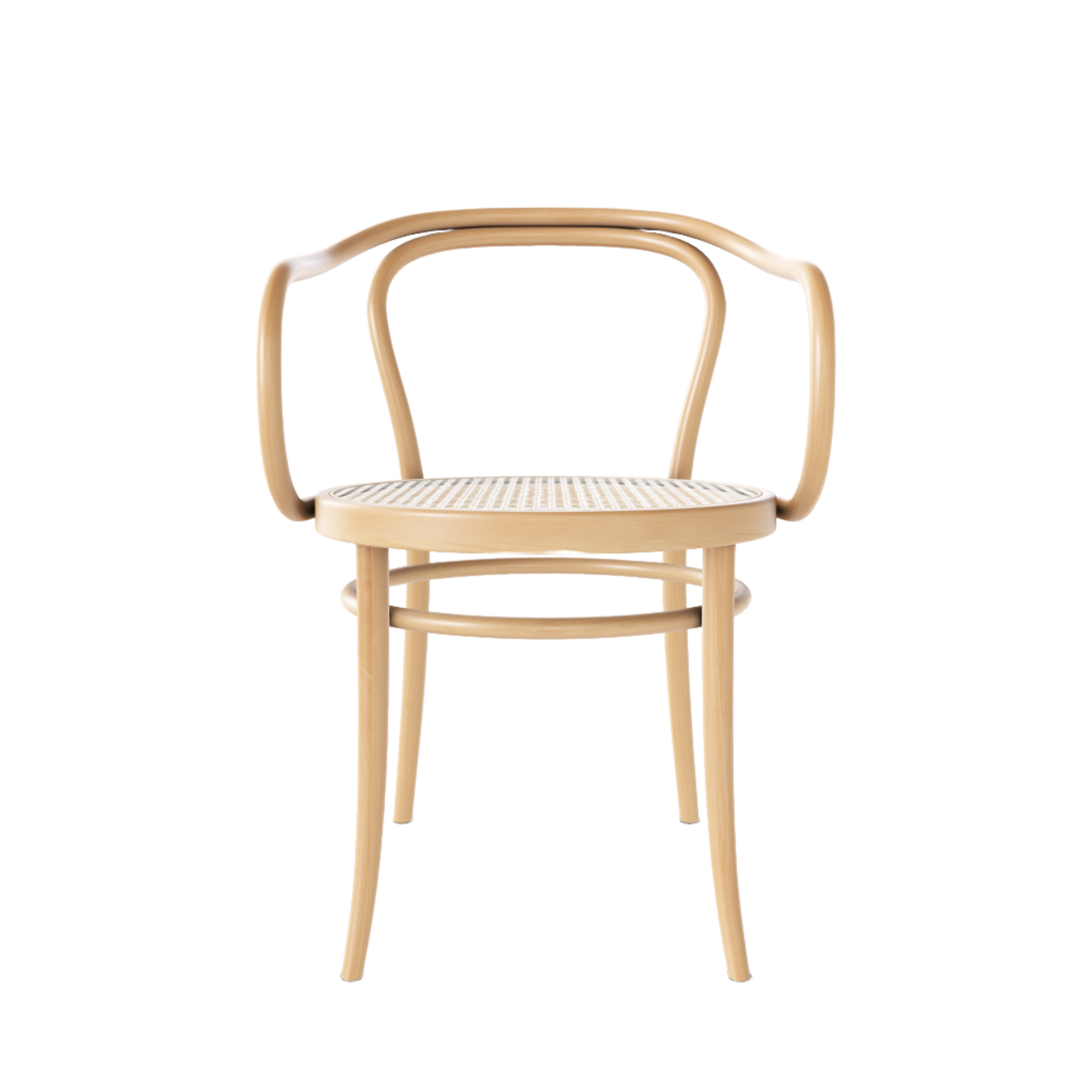 Ton 30 Armchair with cane seat in natural beech