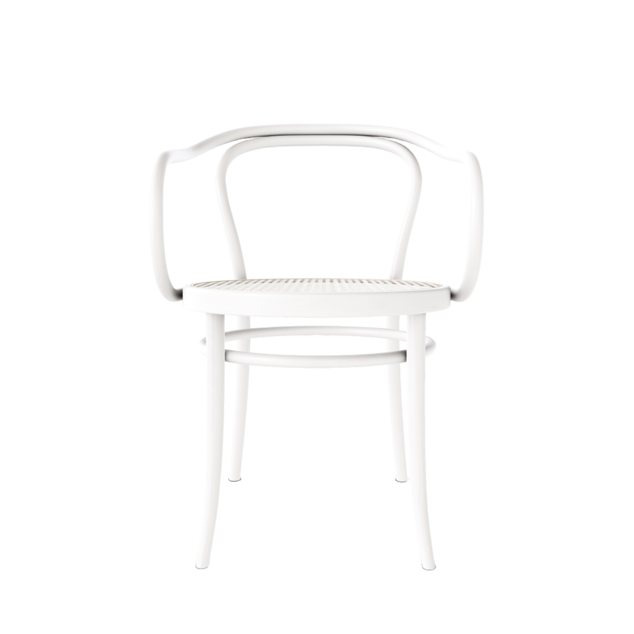 Ton 30 Armchair with cane seat in light white