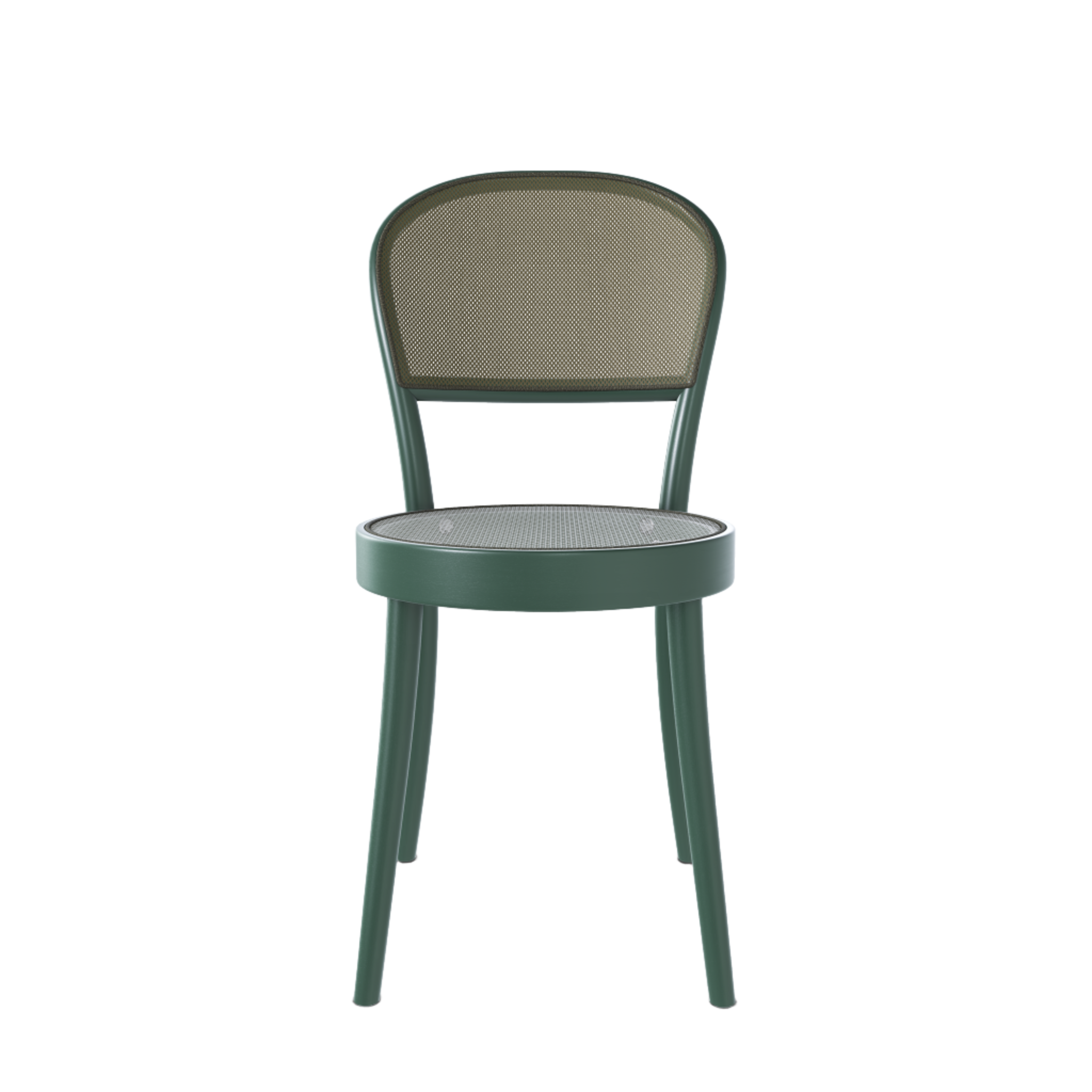 Ton 314 chair with matching seat mesh in forest green