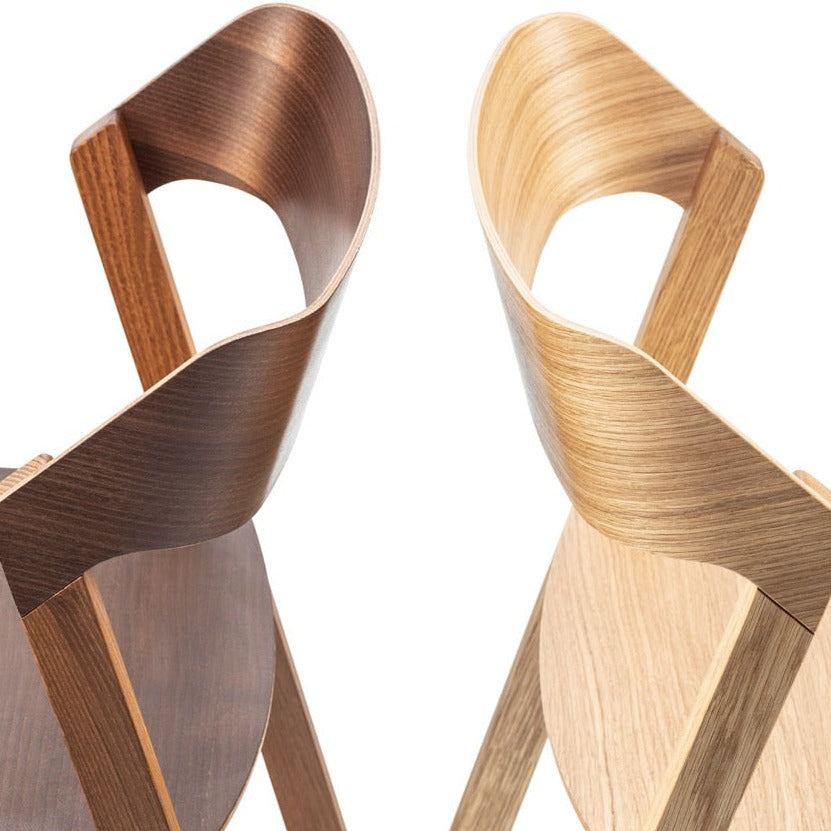 TON Merano Chairs Detail image in Walnut and Oak