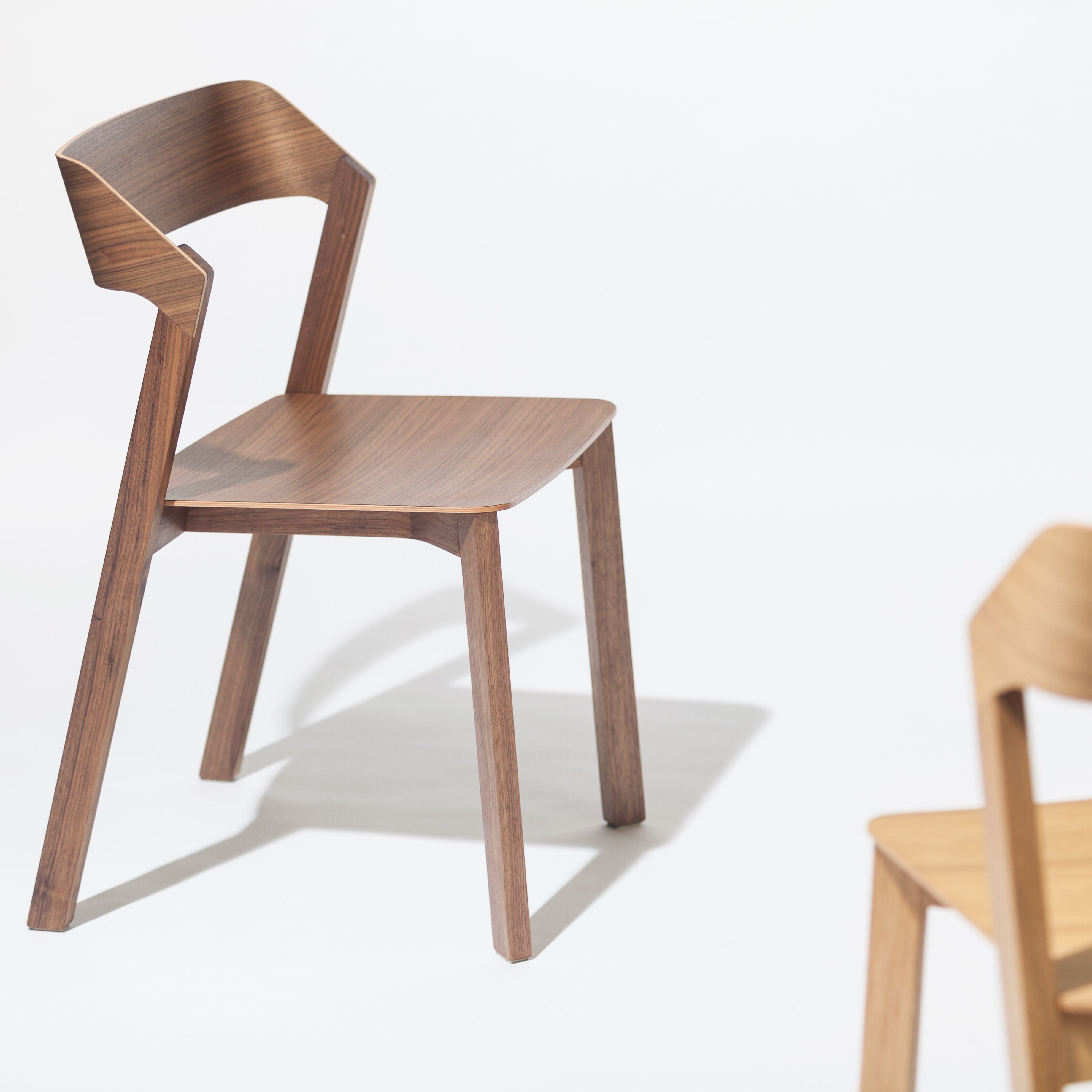 TON Merano Chair Ambience Image showing walnut and oak versions