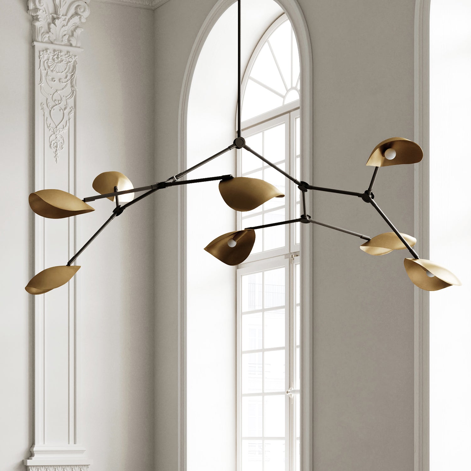 101 Copenhagen Stingray Chandelier Pendant in brass