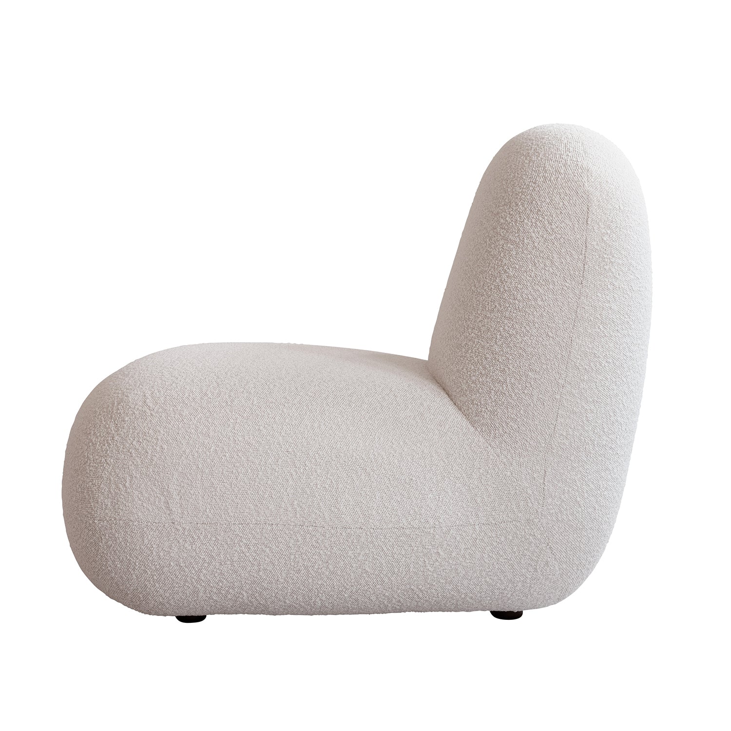 101 Copenhagen Toe Chair Flat in white boucle - side view