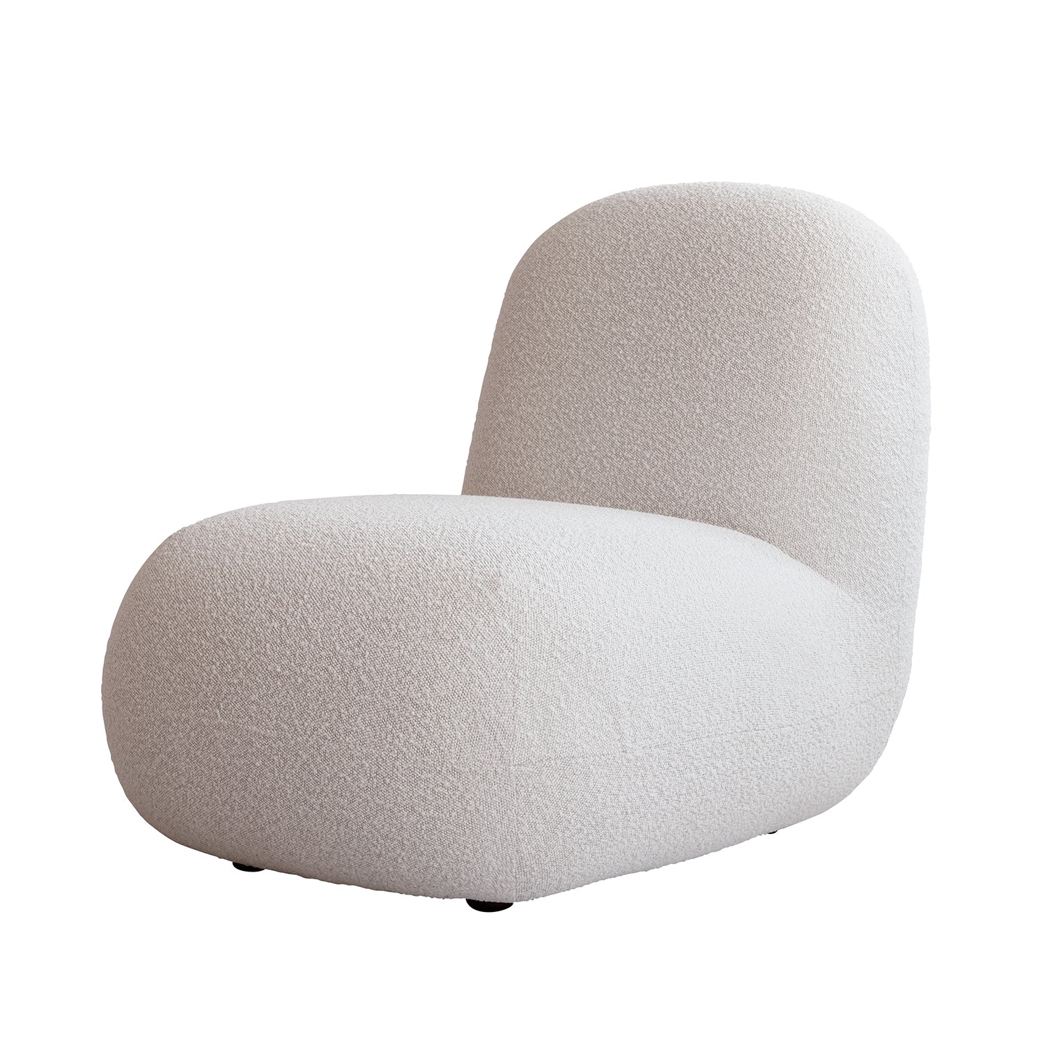 101 Copenhagen Toe Chair Flat in white boucle - side view