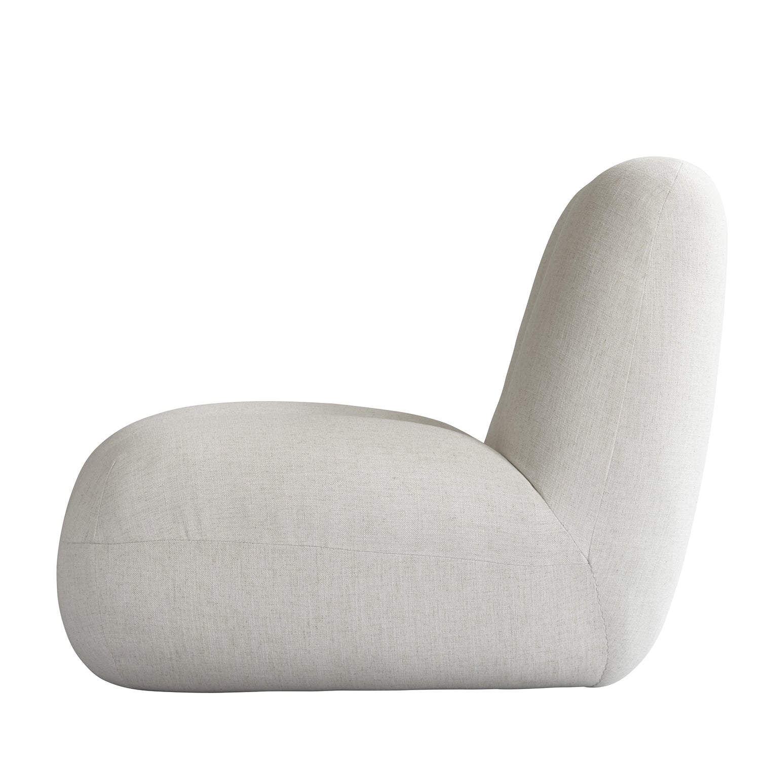 101 Copenhagen Toe Chair in chalk white linen - side view