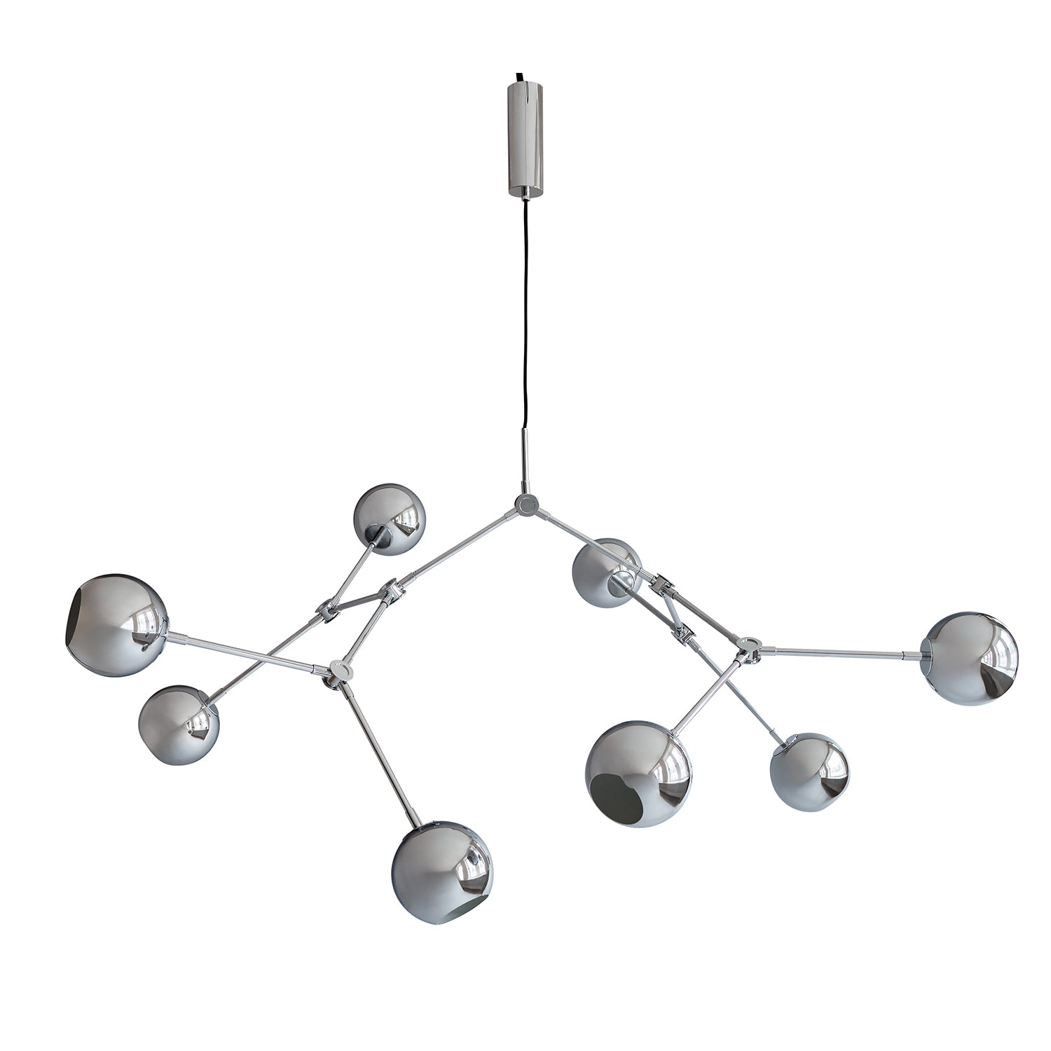 101 Copenhagen drop chandelier globe chrome