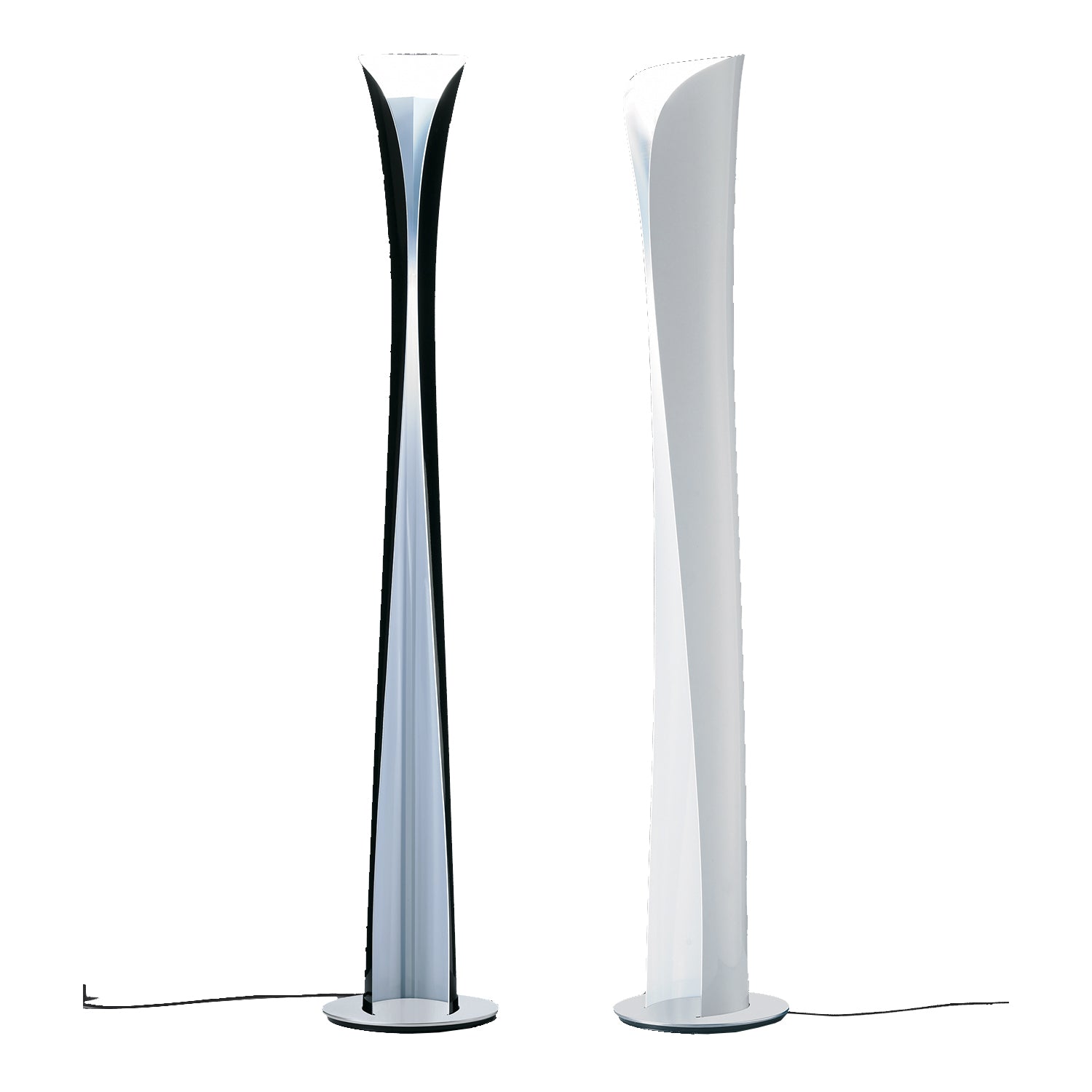 artemide cadmo floor lamp in black and white