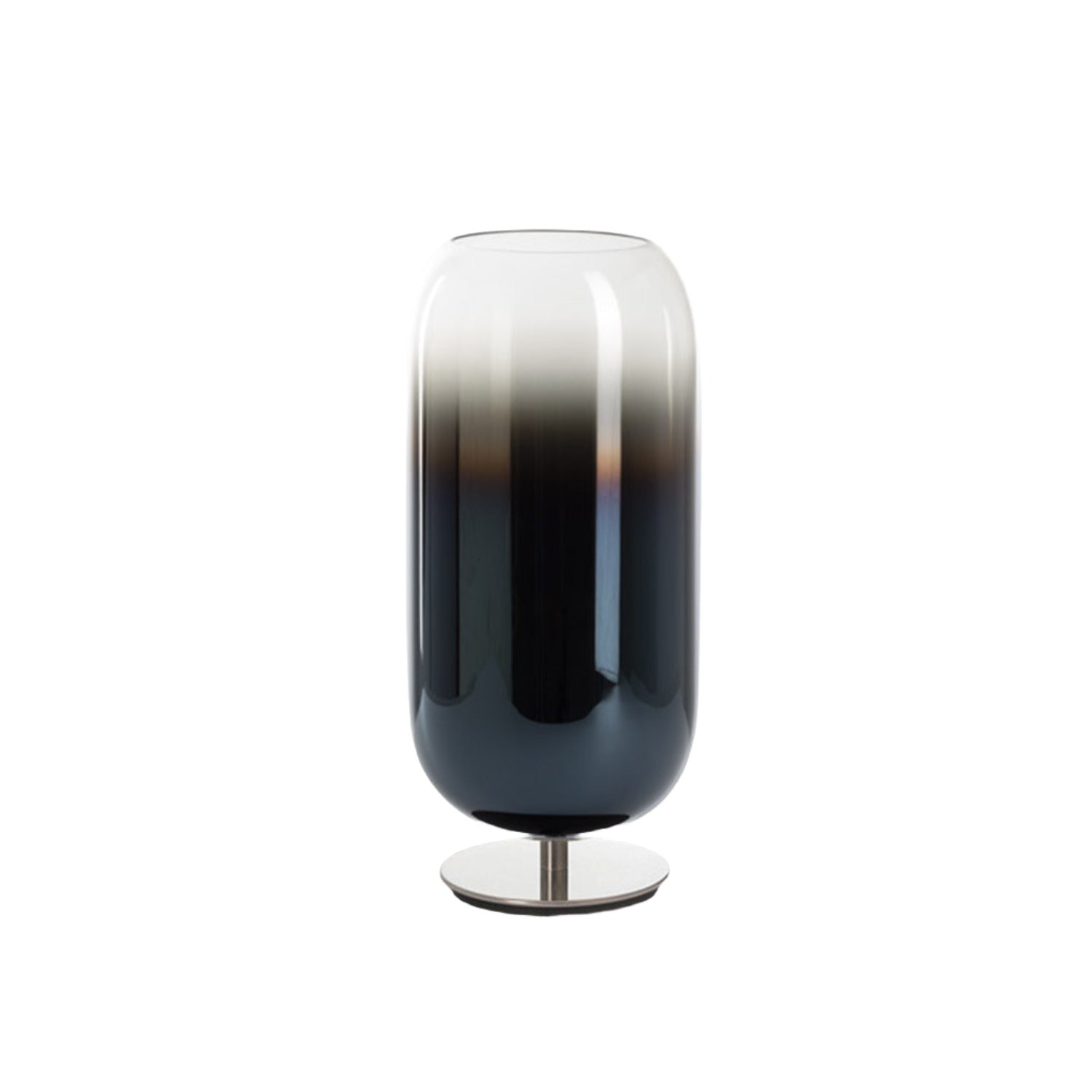 Artemide Gople mini table lamp in blue and chrome base