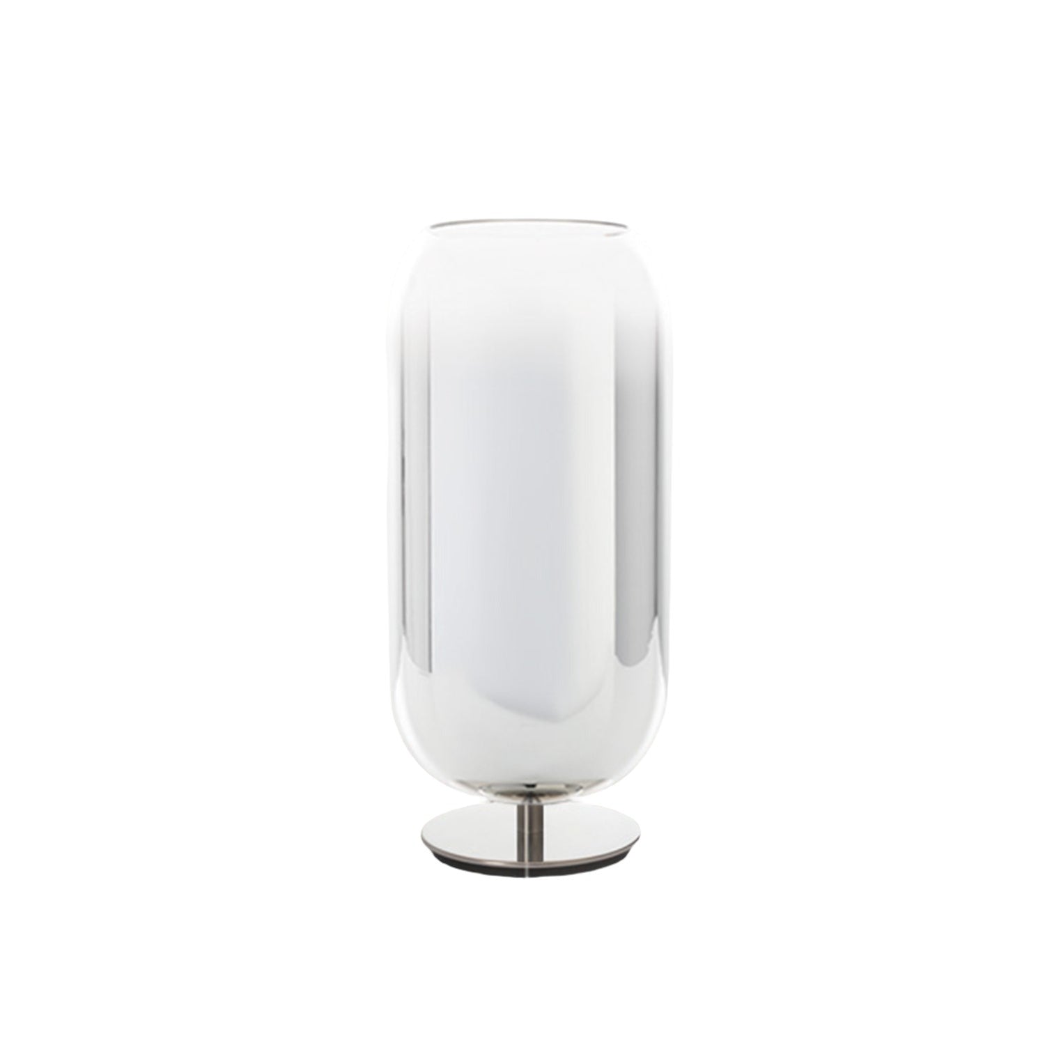 Artemide Gople mini table lamp in silver and chrome base