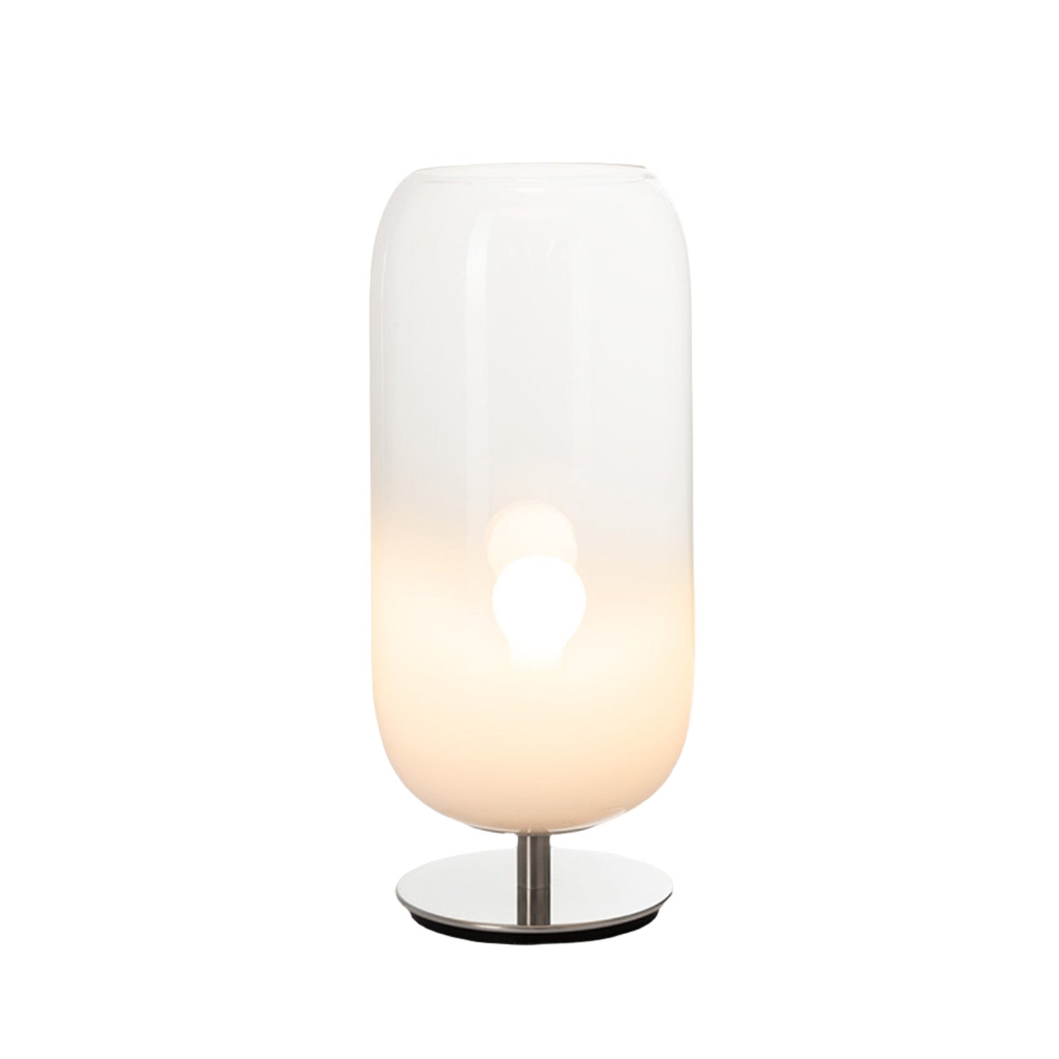 Artemide Gople table lamp in white and chrome base