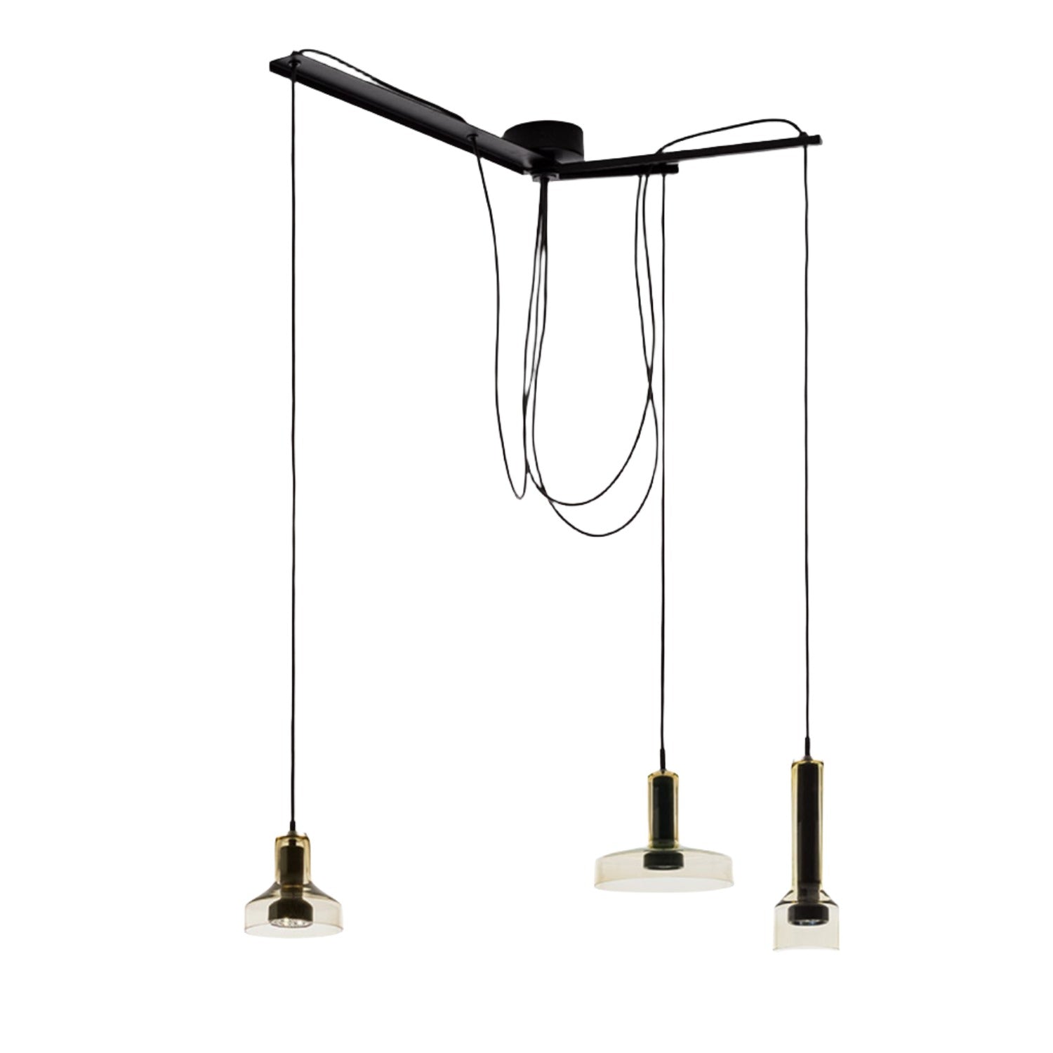 Artemide Stablight chandelier in amber green