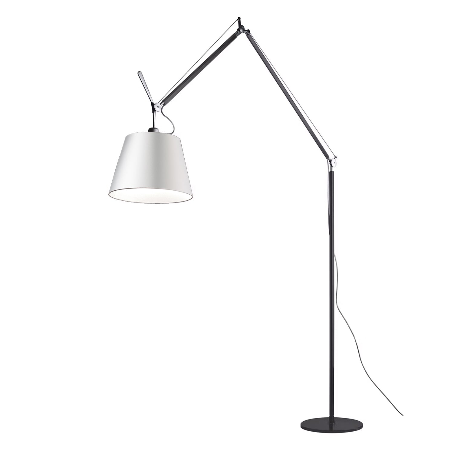 Artemide Tolomeo Mega floor lamp in black and white shade