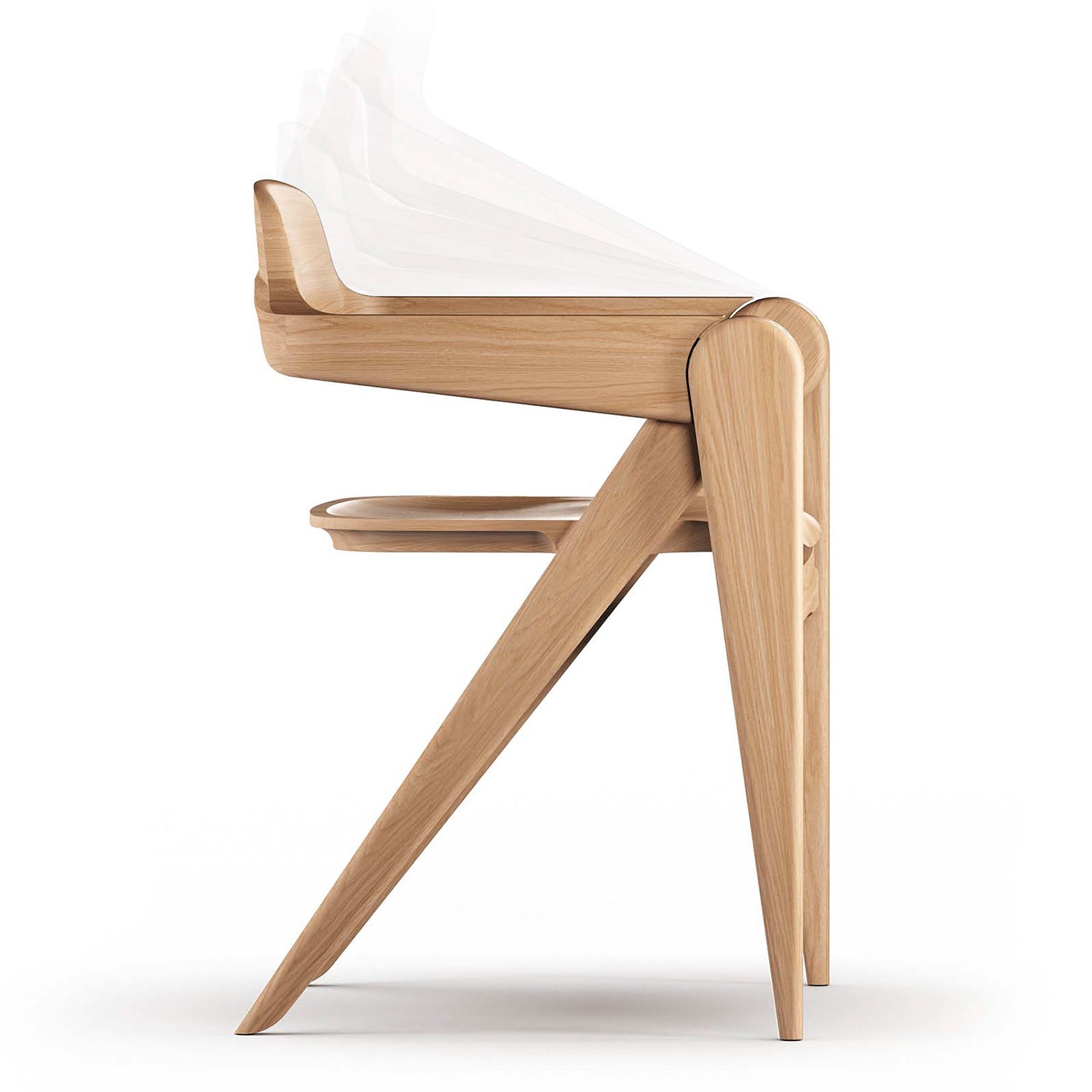 Davsjo DS11 Foldable Dining Chair in white oak