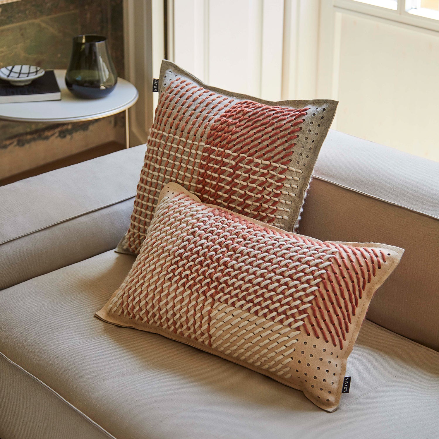 Gan designer cushion 60x35 in coral ambience image