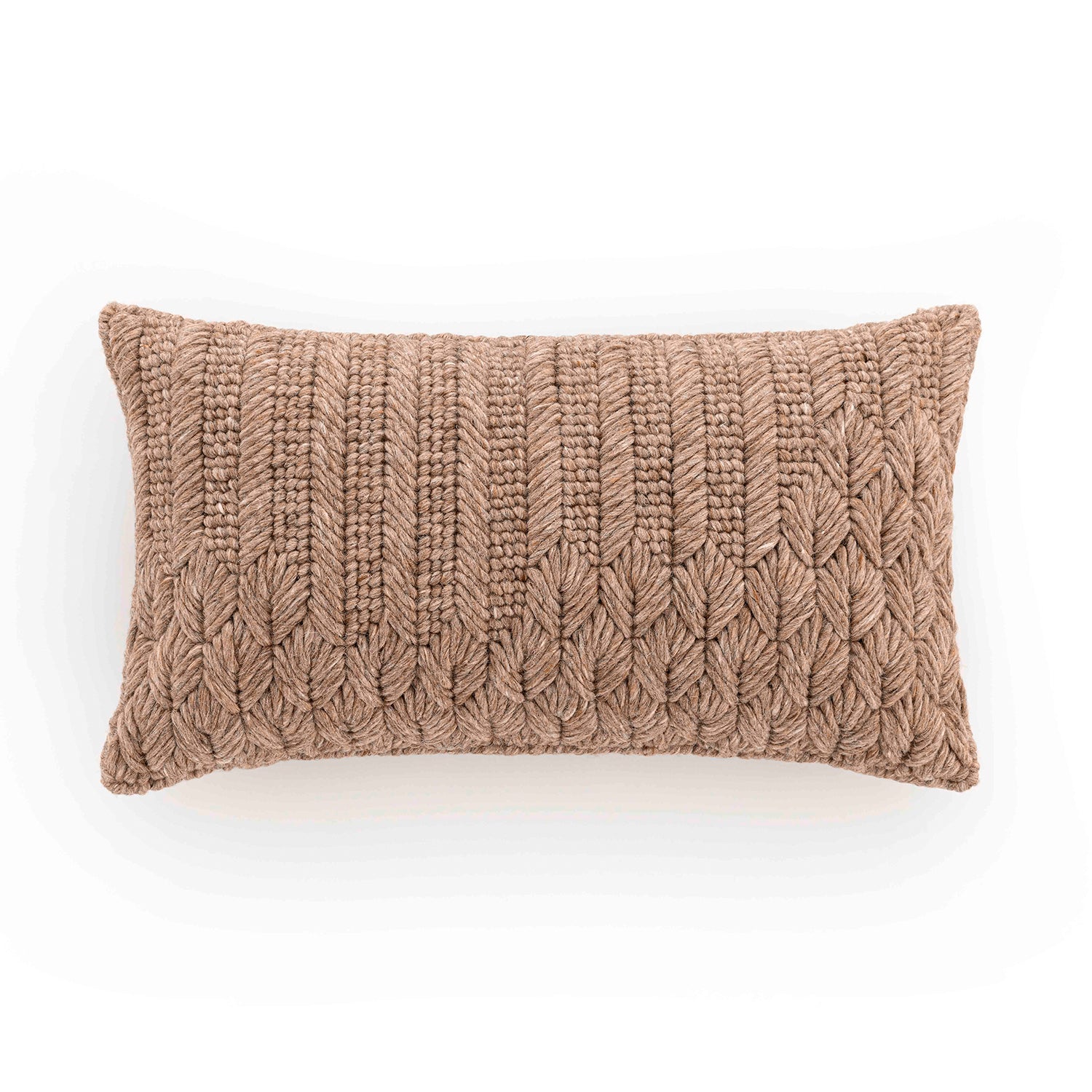 Gan Chaddar designer cushion 60x35 in camel