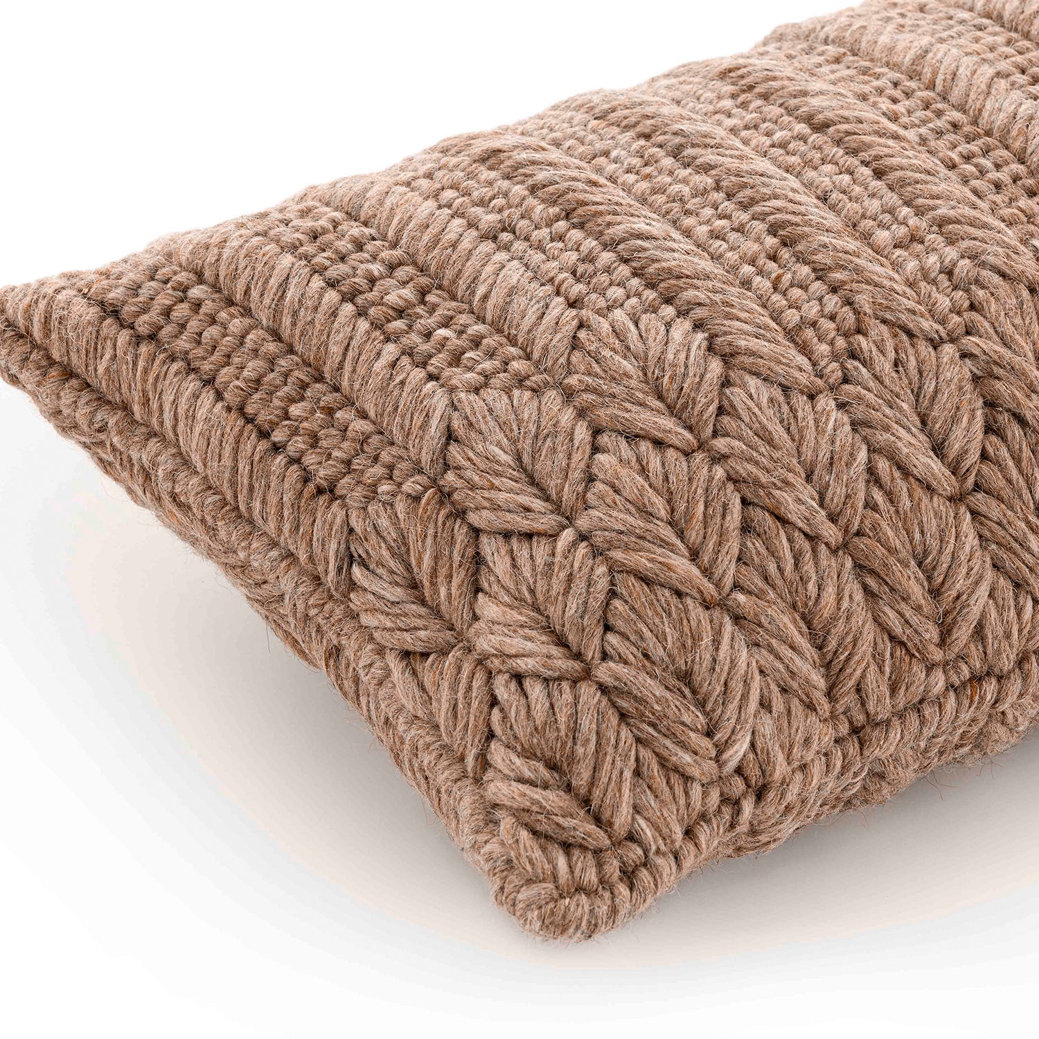 Gan Chaddar designer cushion 60x35 in camel detail shot