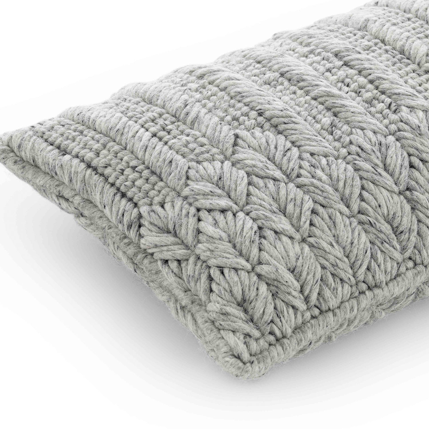 Gan Chaddar designer cushion 60x35 in grey detail shot