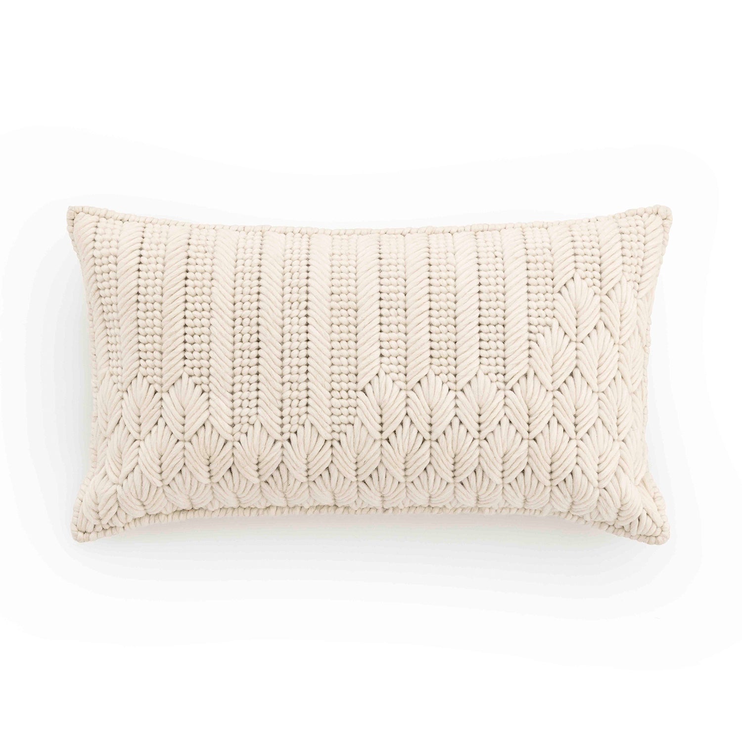 Gan Chaddar designer cushion 60x35 in white