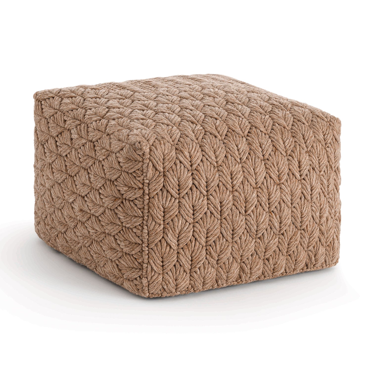 Gan Chaddar designer pouf in camel