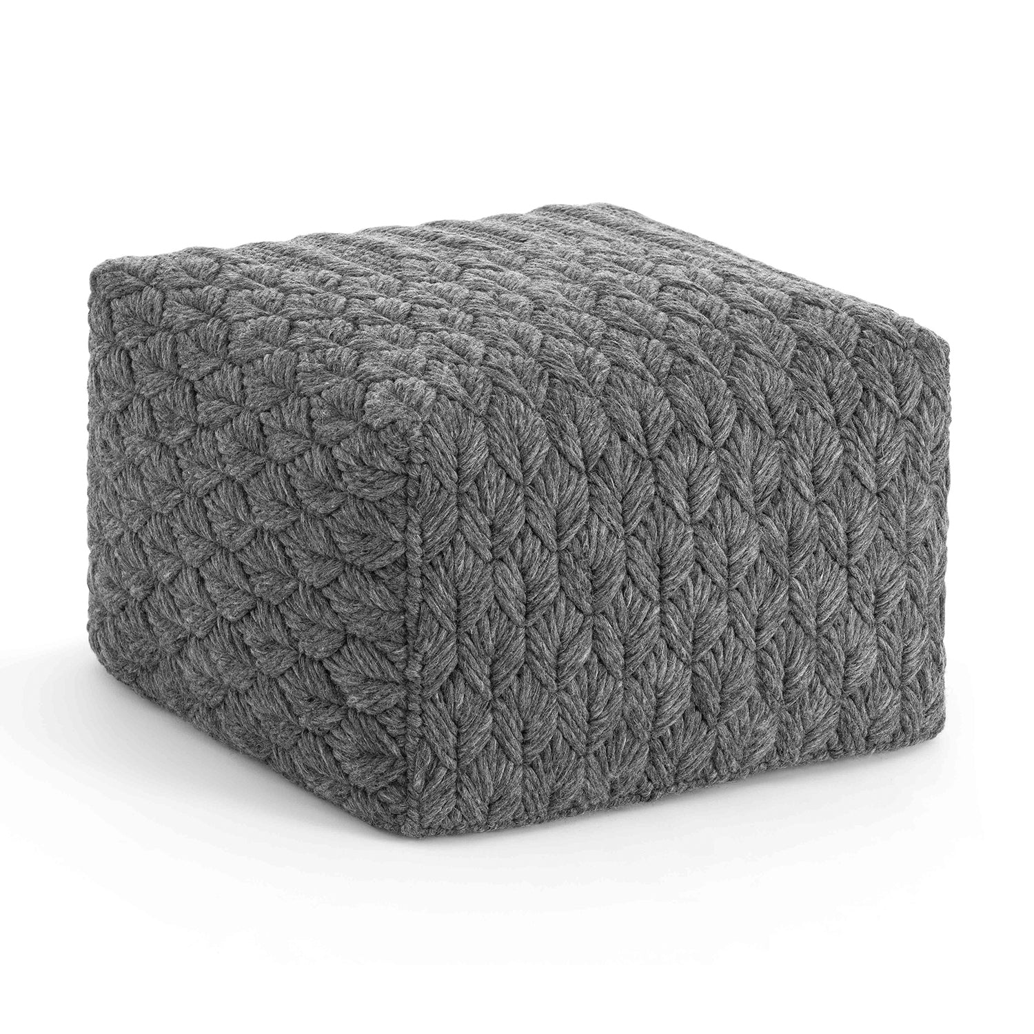 Gan Chaddar designer pouf in charcoal