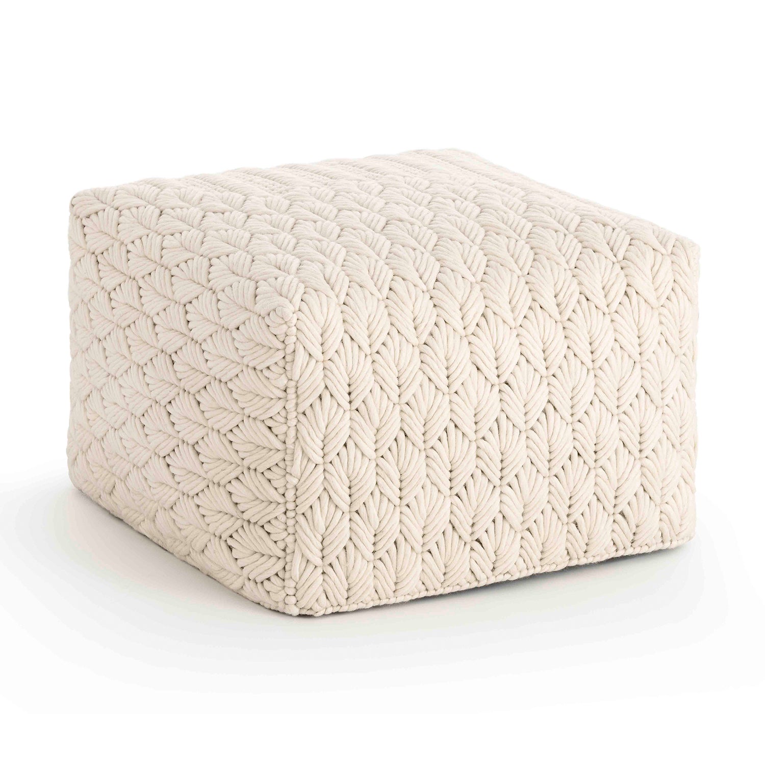 Gan Chaddar designer pouf in white