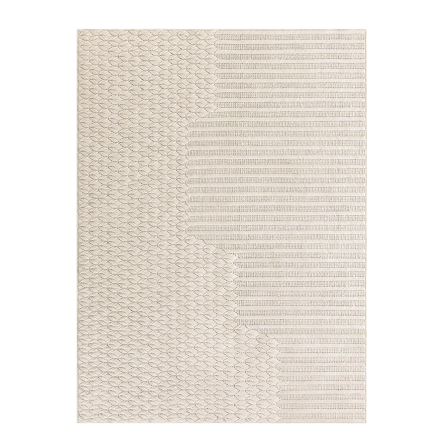 Gan Chaddar designer rug in white