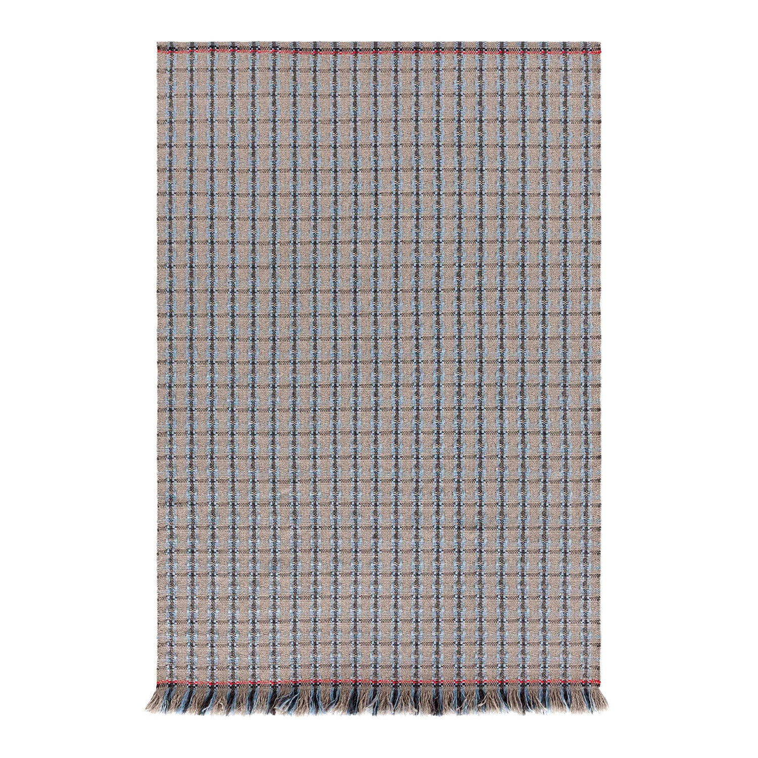 Gan Garden Layers rug in Checks blue