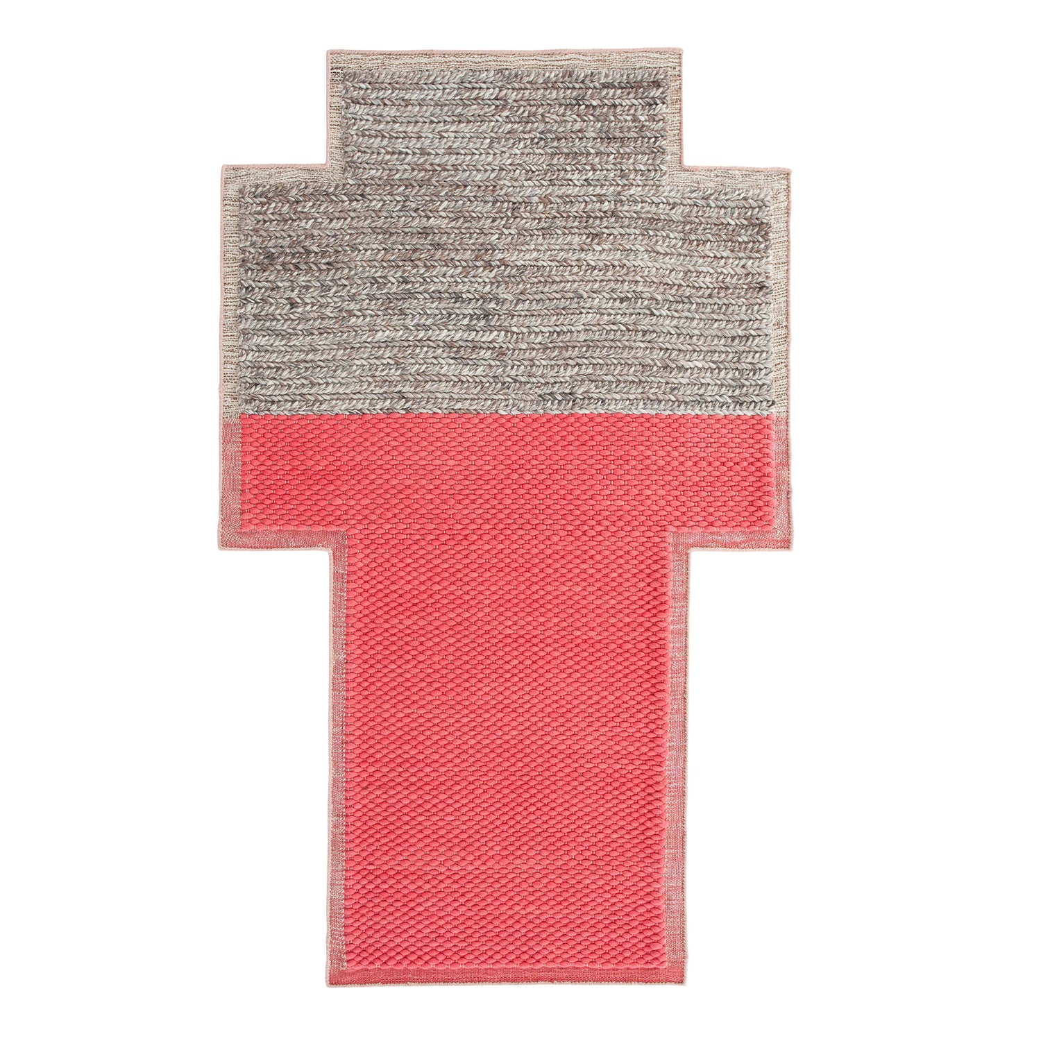 Mangas Space Design Rug in Coral & Grey