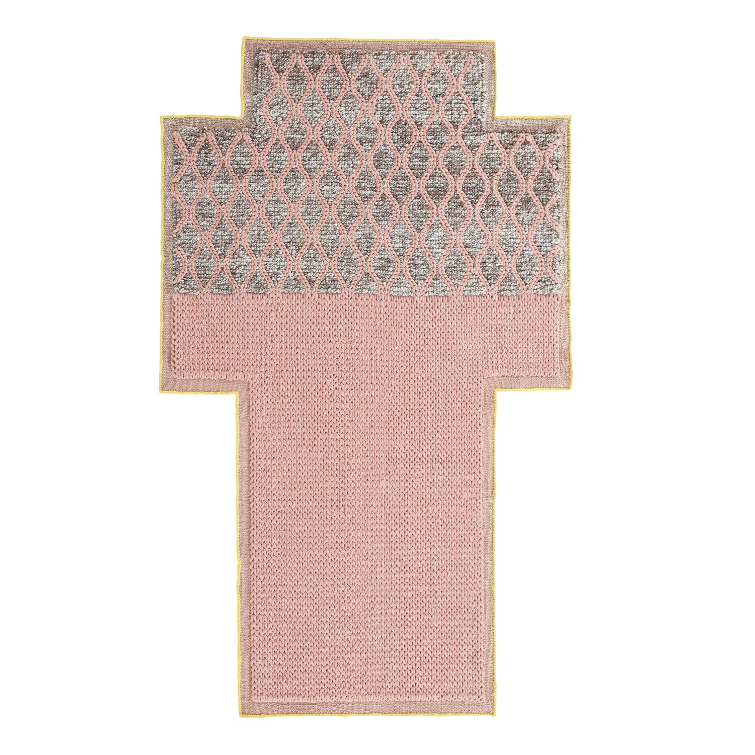 Mangas Space Design Rug in Pink & Grey Rhombus