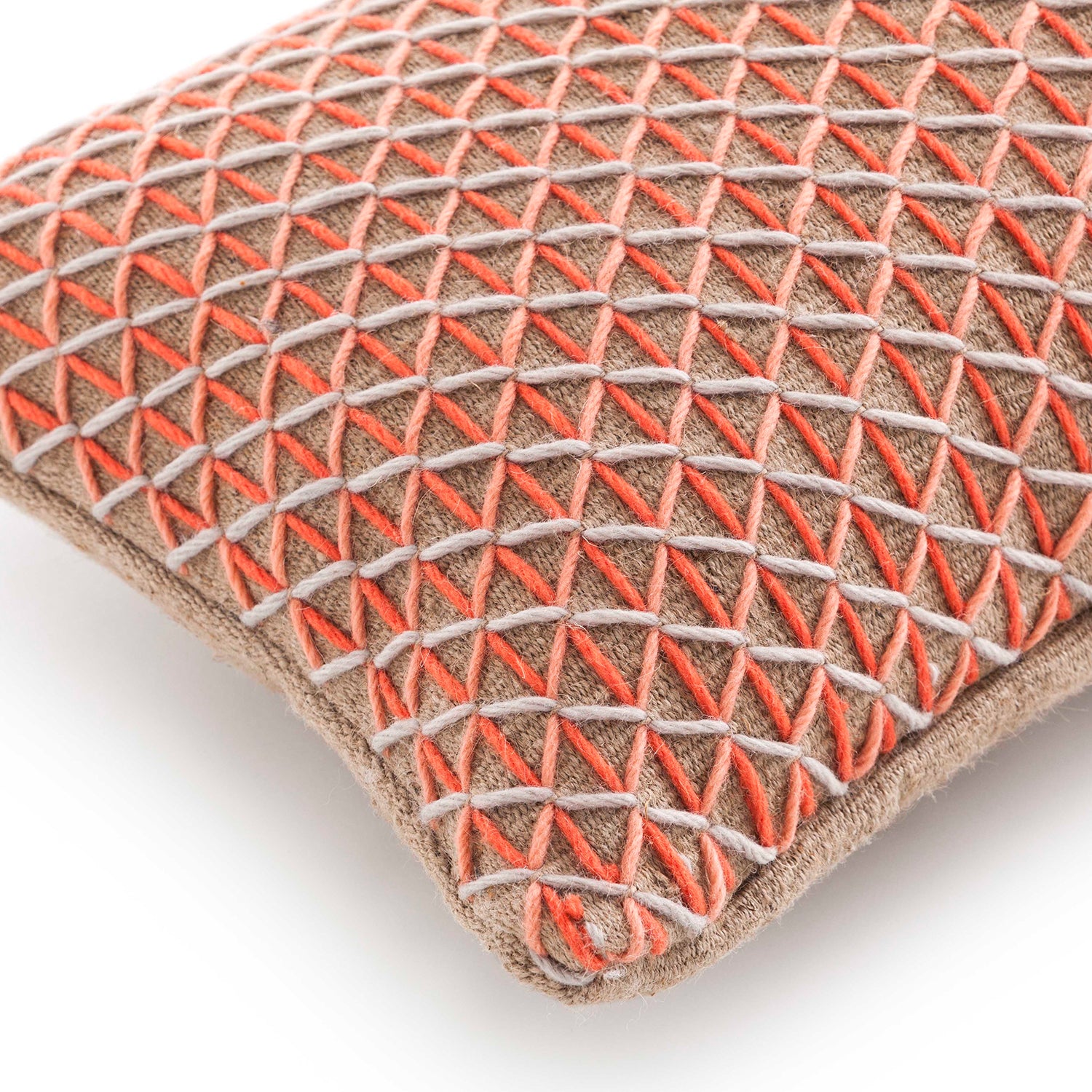 Gan Raw designer cushion 70x40 in pink detail shot