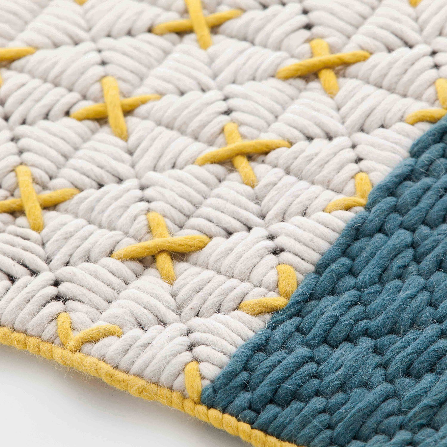 Gan Silai rug in blue detail shot