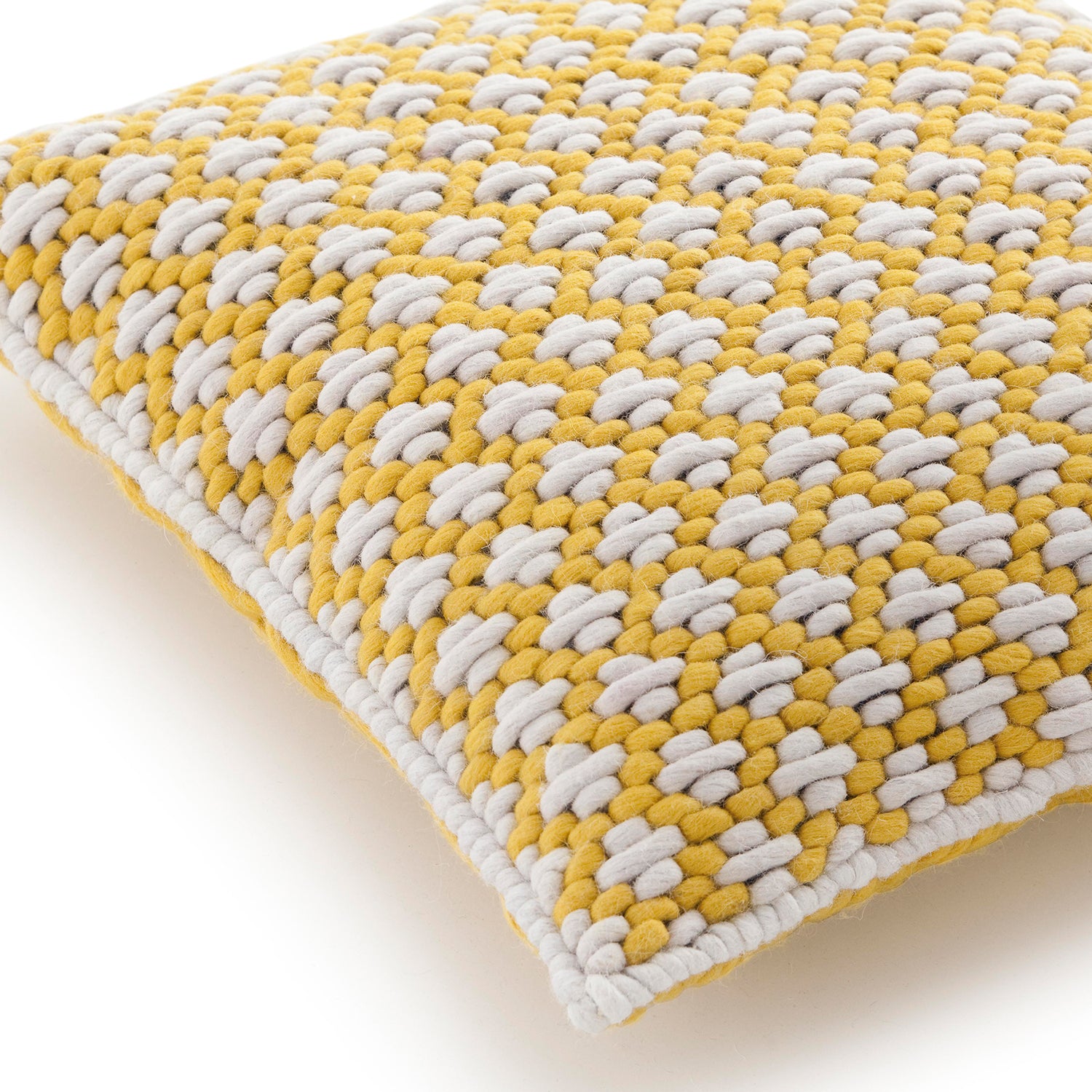 Gan Silai designer cushion 50x50 in yellow detail shot