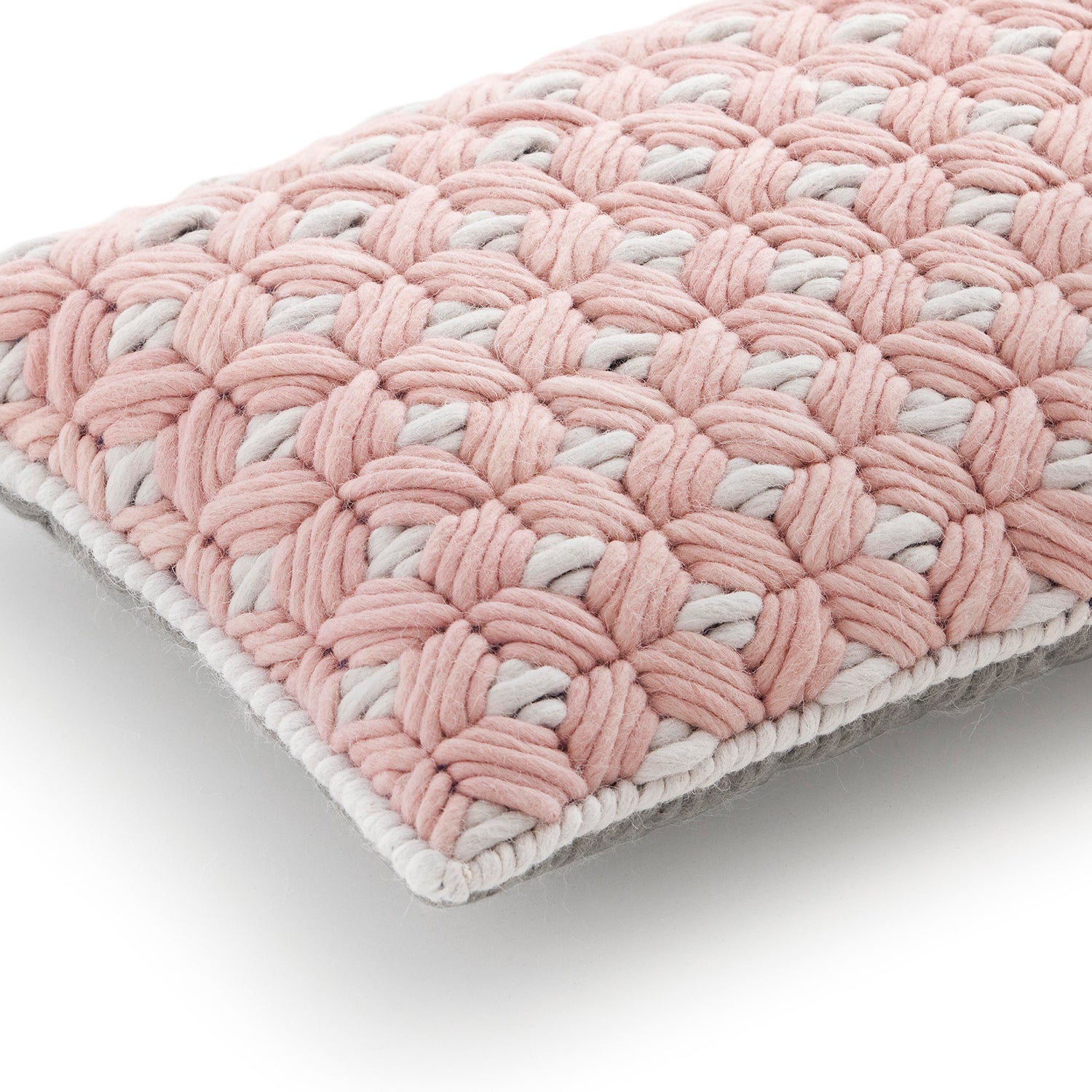 Gan Silai designer cushion 60x35 in pink detail shot